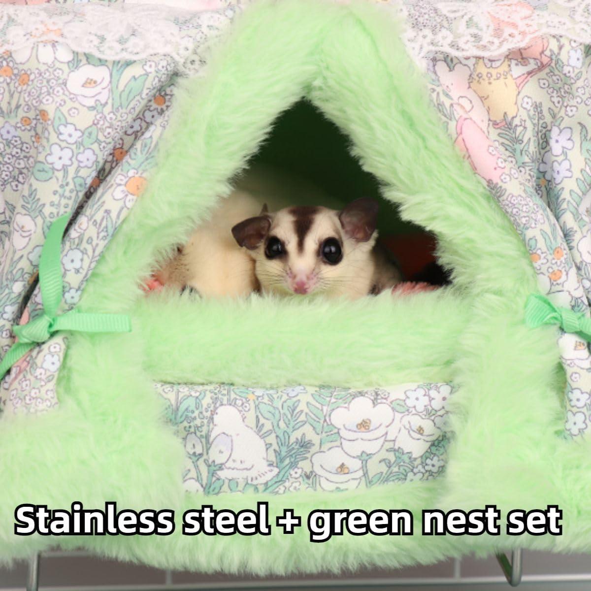 Hamaca Colgante para Animales Pequeños Copfeu Verde 20x13x23cm