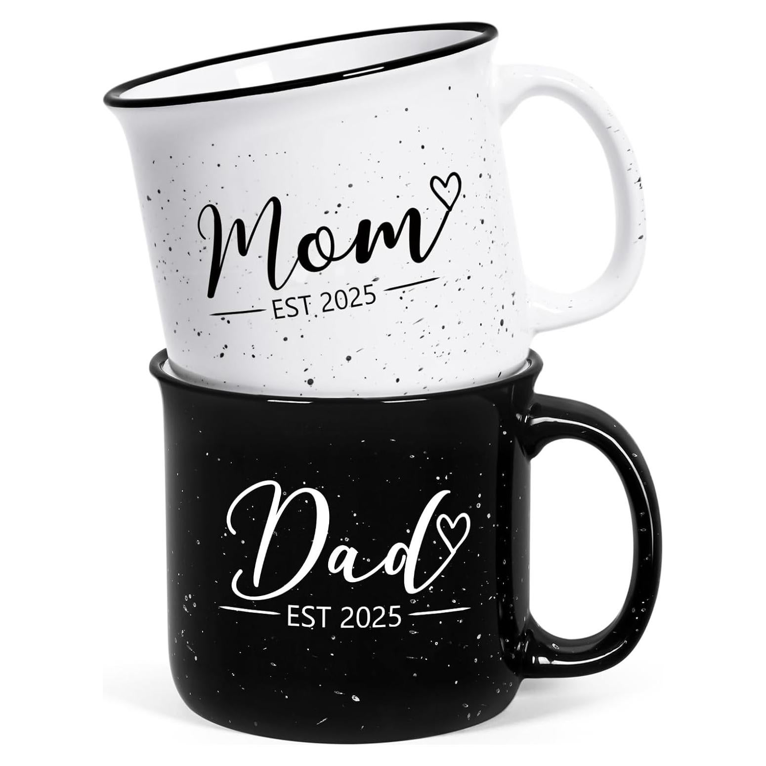 Tazas Mamá y Papá Maustic 15 Oz, Regalos para Nuevos Padres