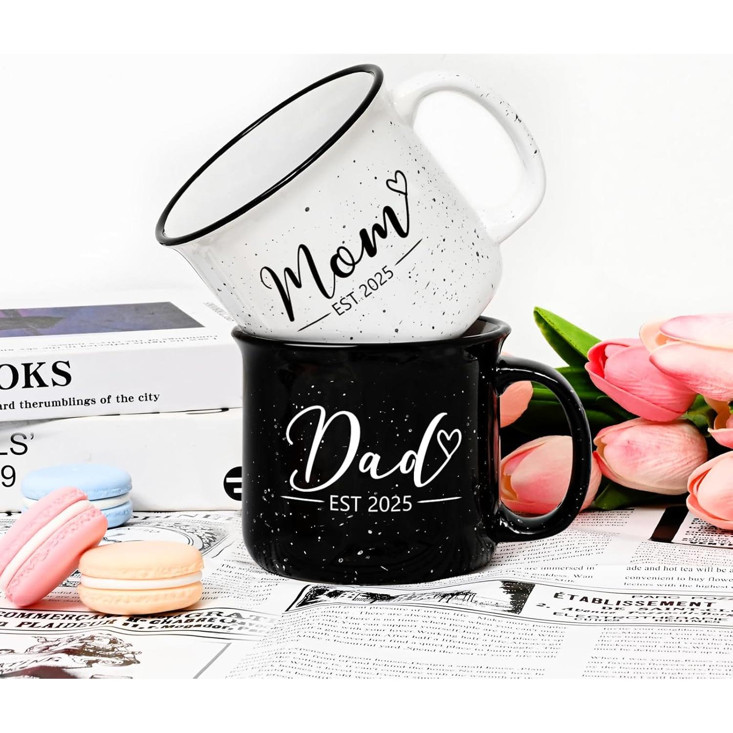 Tazas Mamá y Papá Maustic 15 Oz, Regalos para Nuevos Padres