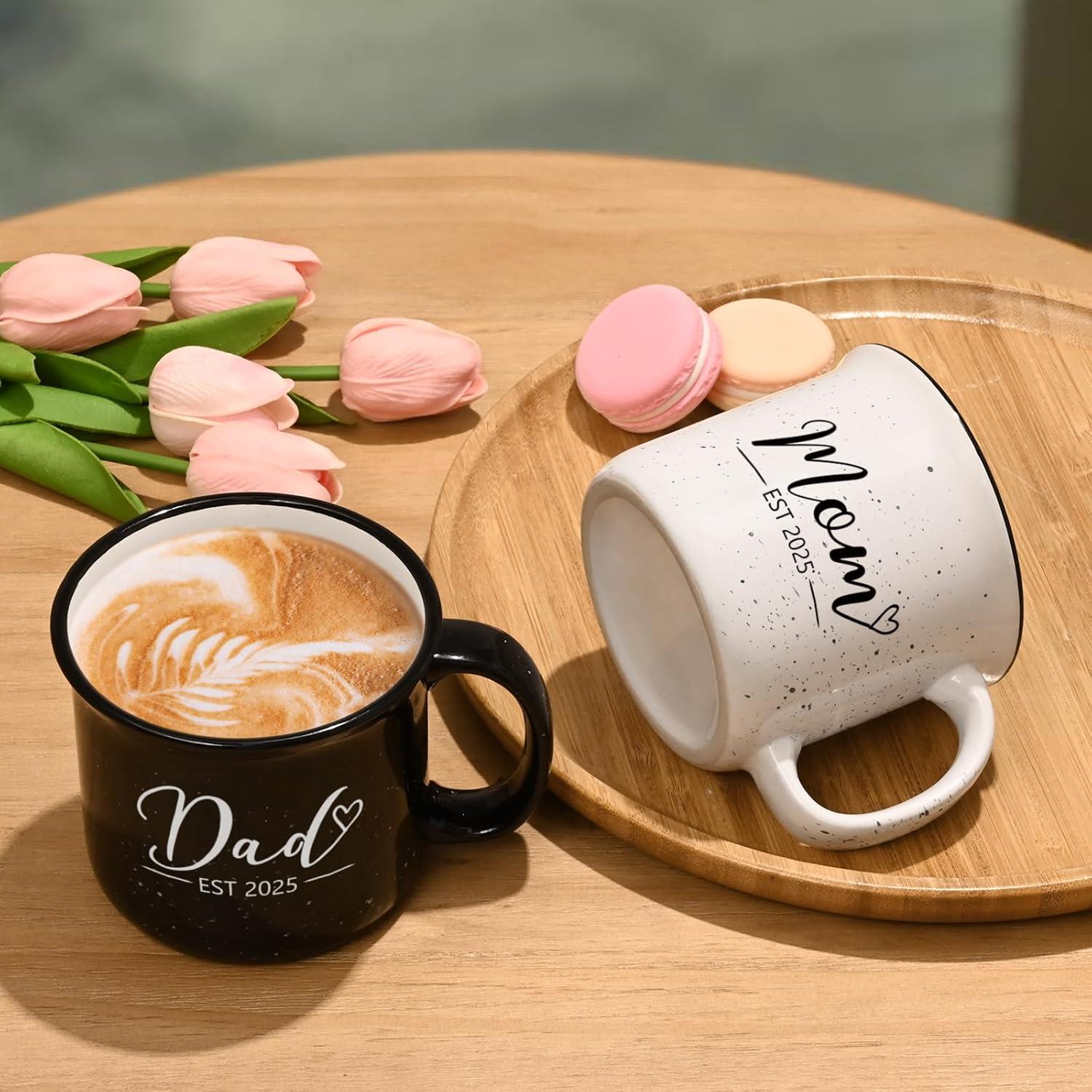 Tazas Mamá y Papá Maustic 15 Oz, Regalos para Nuevos Padres