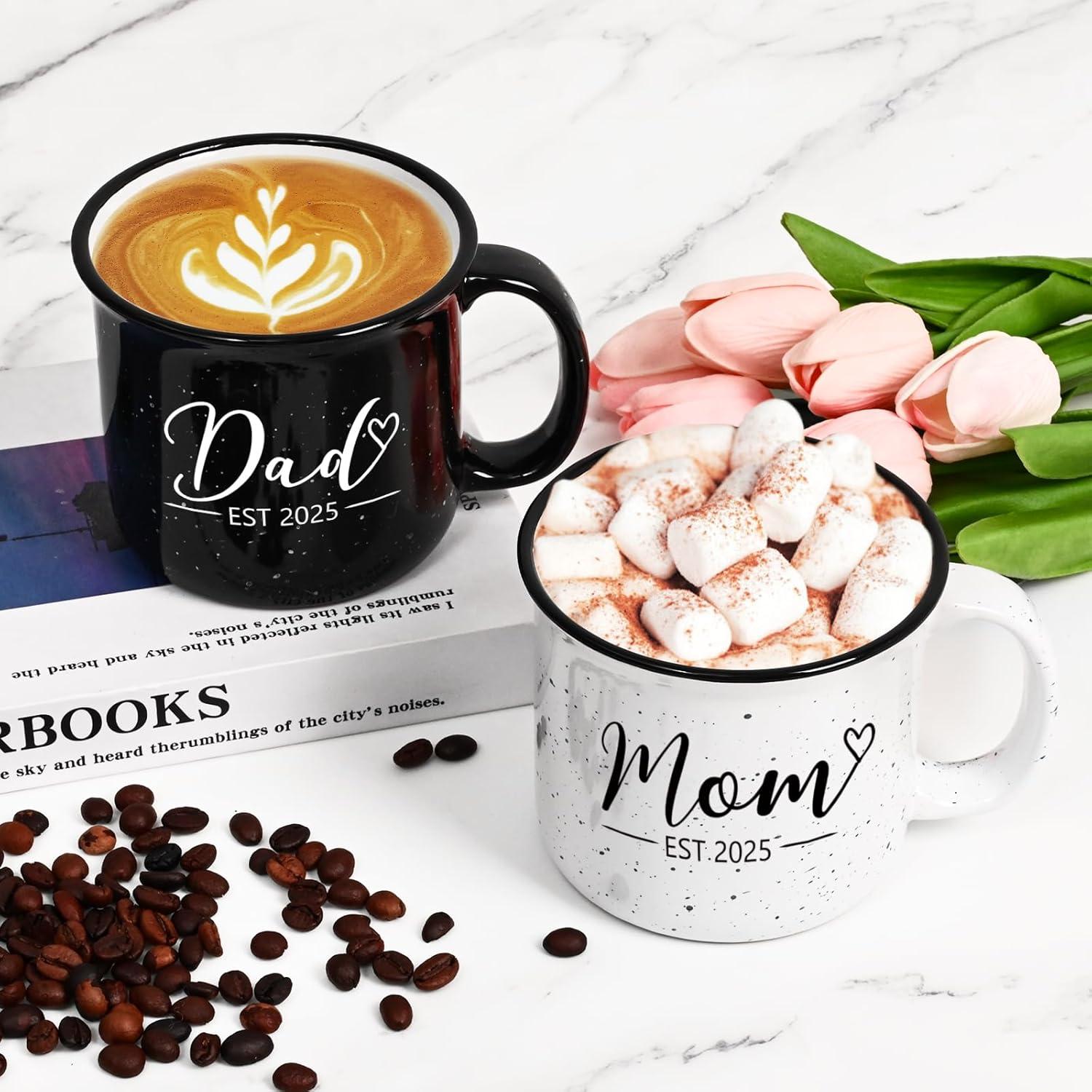 Tazas Mamá y Papá Maustic 15 Oz, Regalos para Nuevos Padres