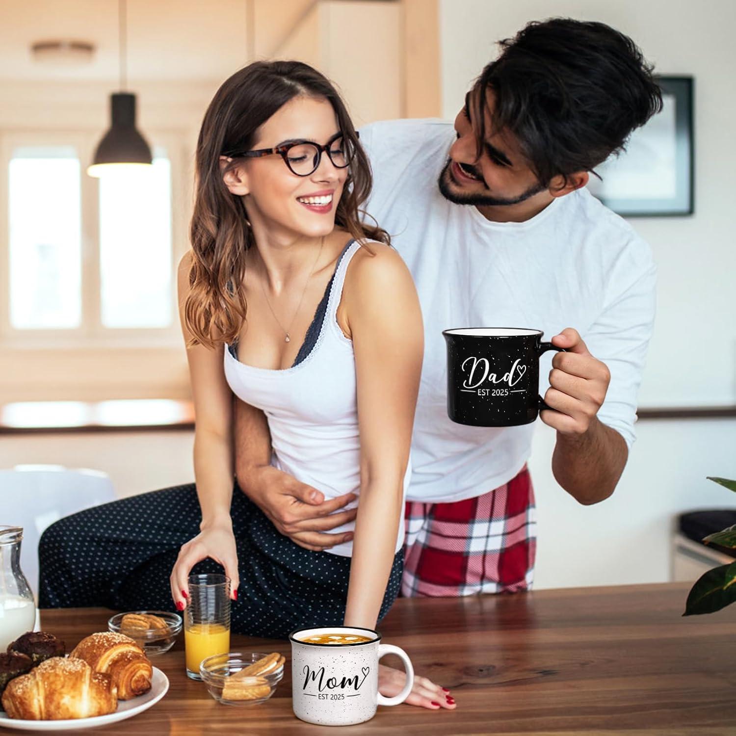 Tazas Mamá y Papá Maustic 15 Oz, Regalos para Nuevos Padres