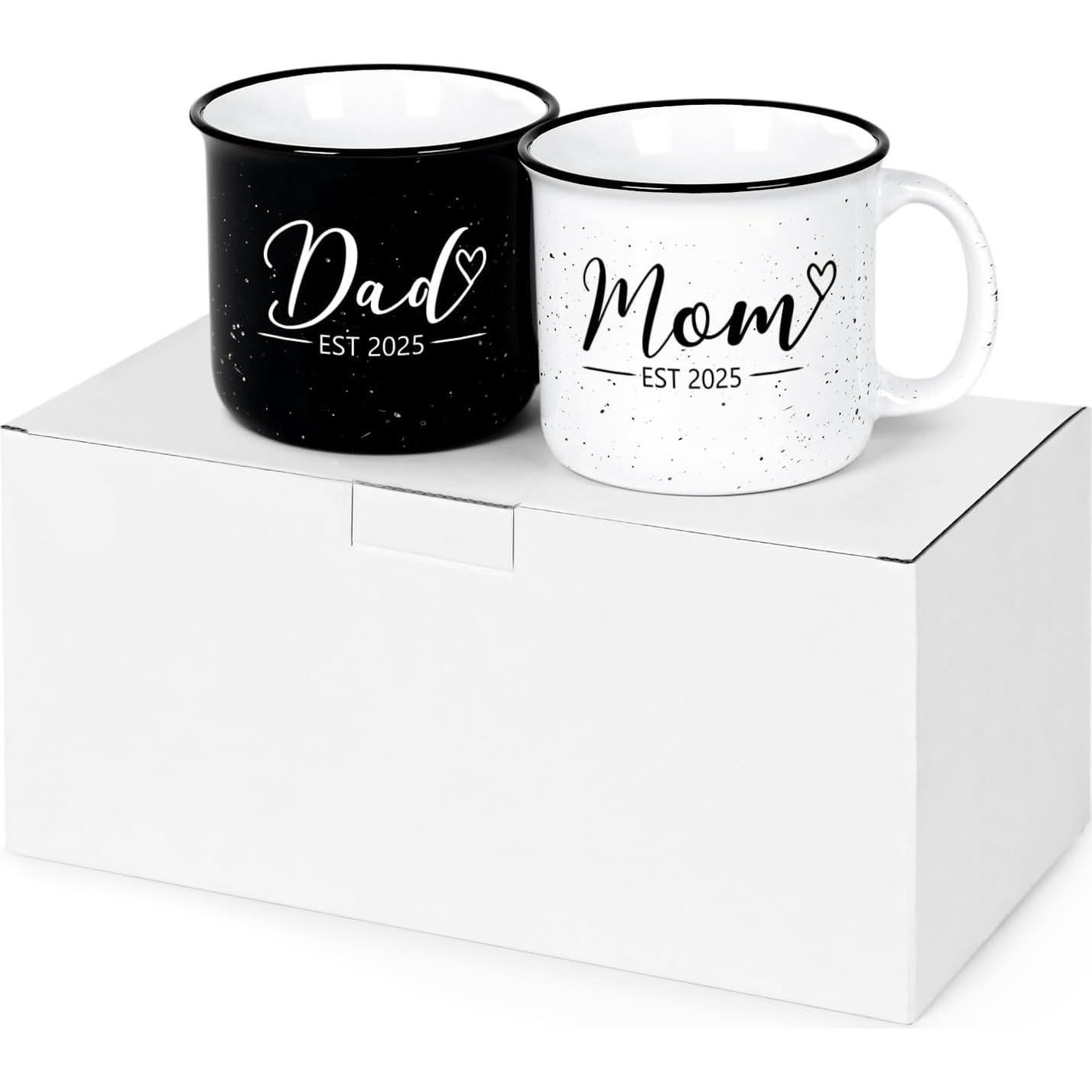 Tazas Mamá y Papá Maustic 15 Oz, Regalos para Nuevos Padres