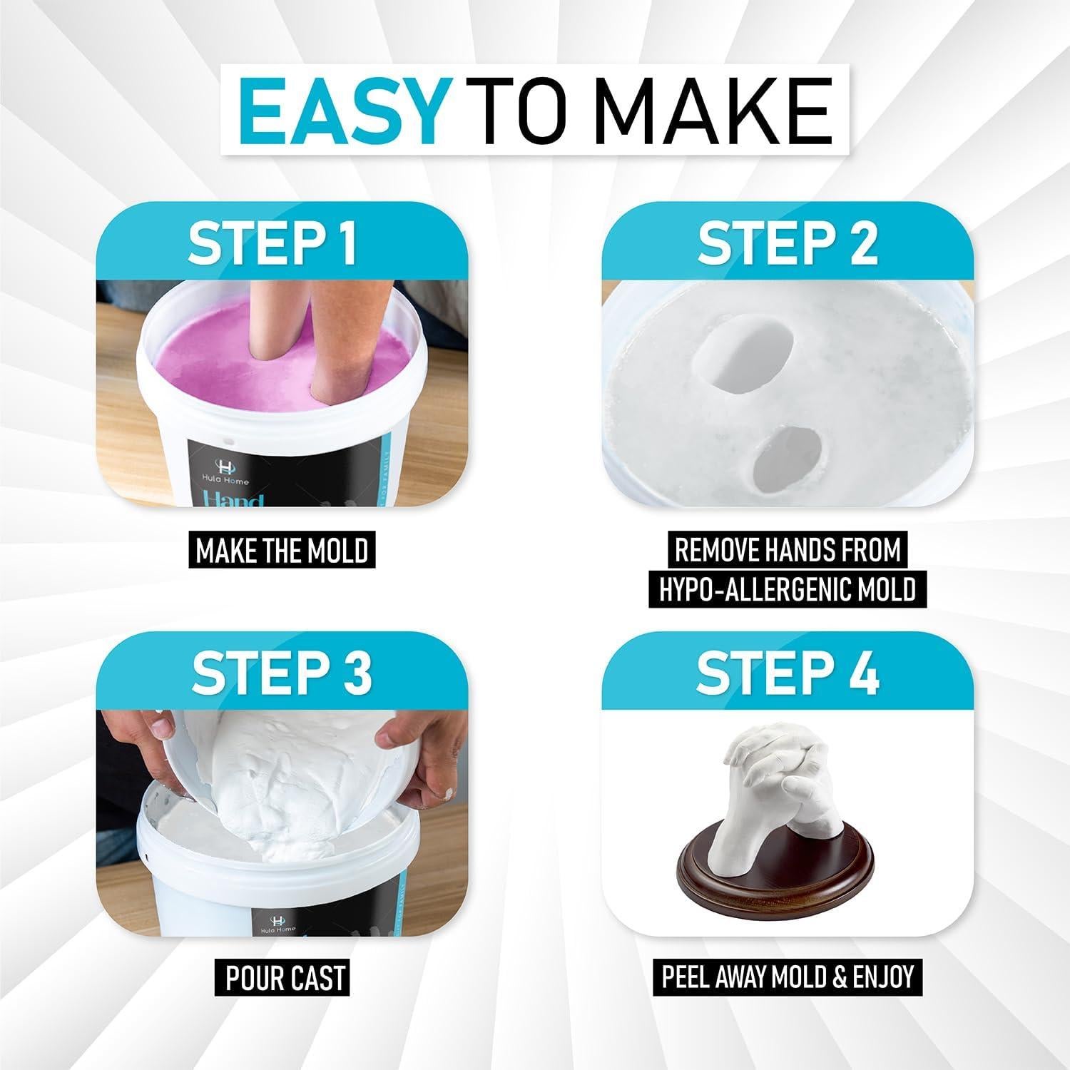 Kit de Moldeo de Manos Hula Home para Parejas y Familias