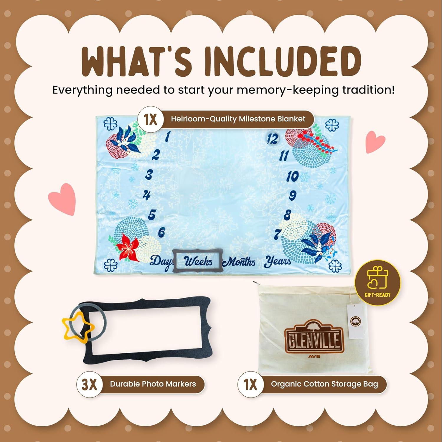 Manta de Hitos de Algodón Orgánico Glenville Ave 101.6x152.4cm