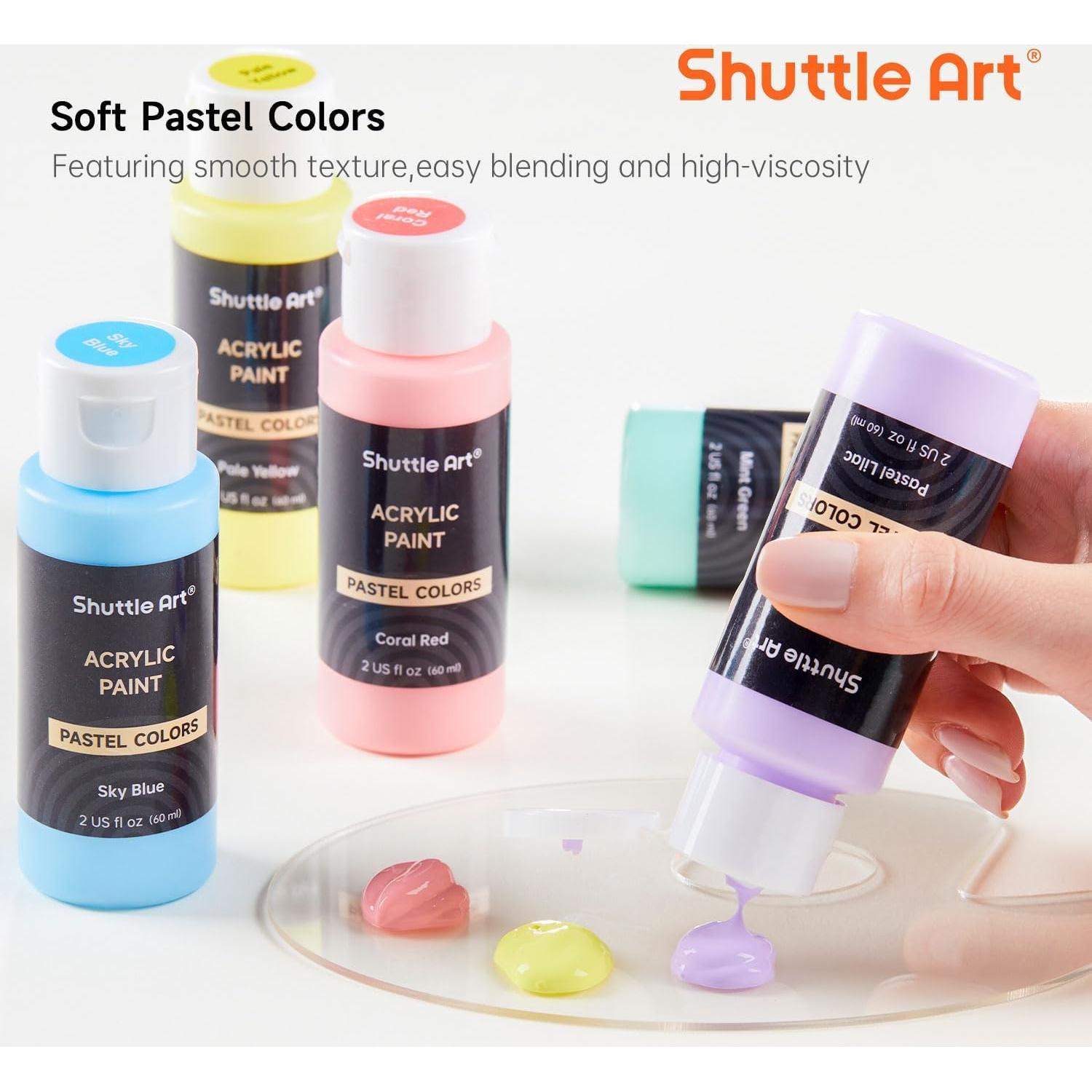 Conjunto de Pintura Acrílica Pastel Shuttle Art 30 Colores 60ml
