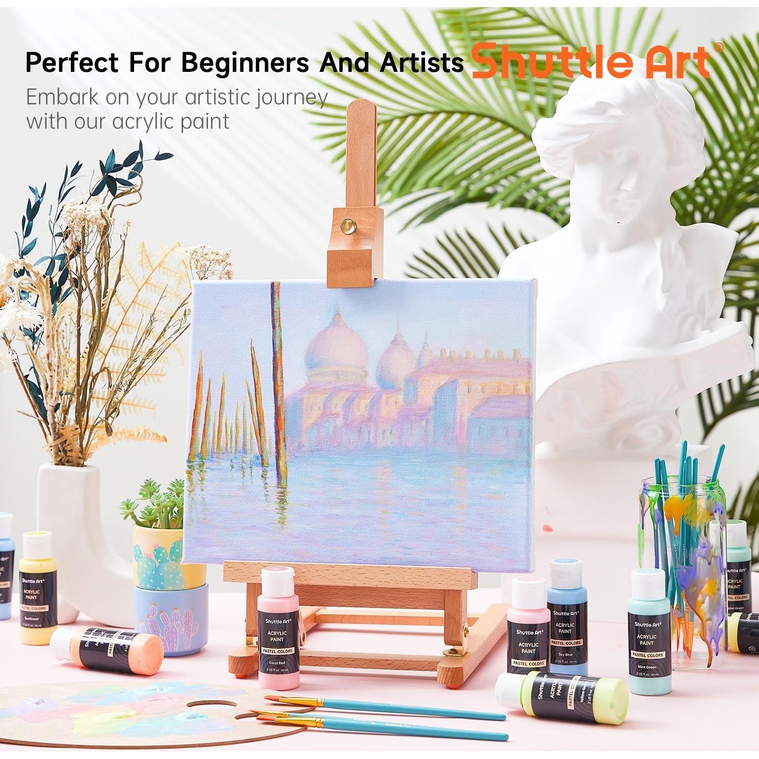 Conjunto de Pintura Acrílica Pastel Shuttle Art 30 Colores 60ml