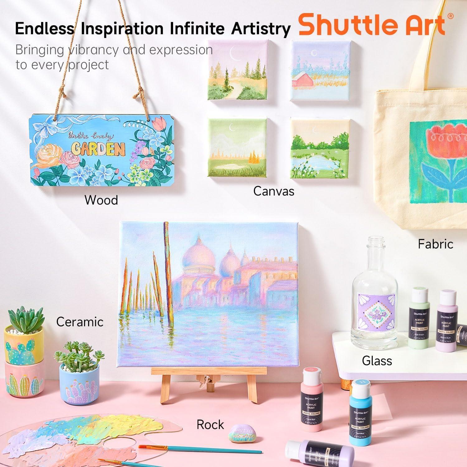 Conjunto de Pintura Acrílica Pastel Shuttle Art 30 Colores 60ml