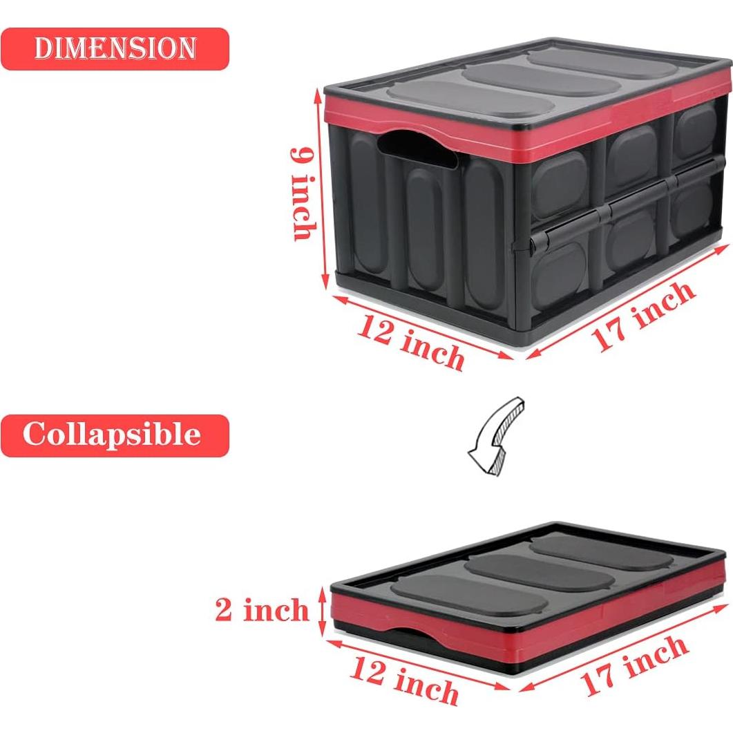 Bin de Almacenamiento Plegable GUOZI 30L Negro Duradero