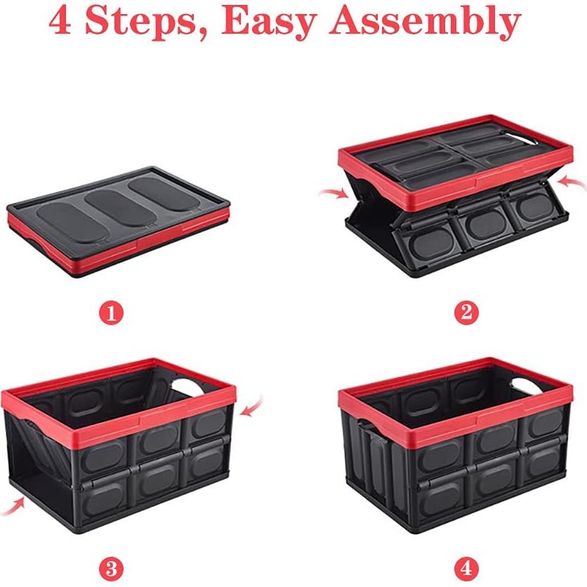 Bin de Almacenamiento Plegable GUOZI 30L Negro Duradero