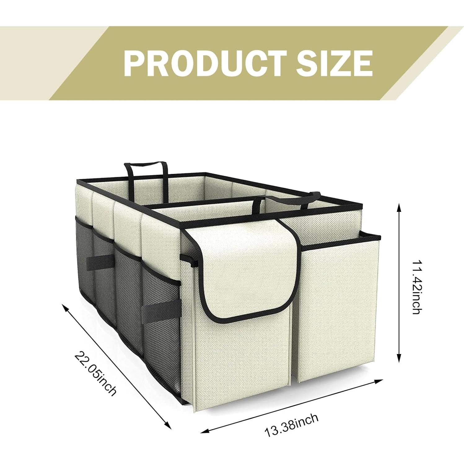 Organizador de Maletero de Coche Zikefest Plegable Beige 55.9x34cm