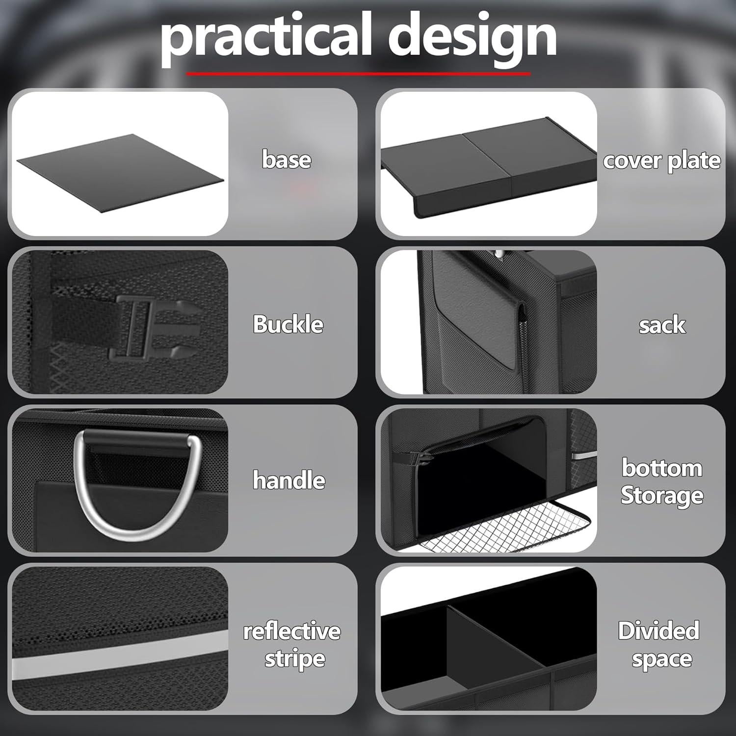 Organizador de Maletero VOCAON 72L Plegable Impermeable Negro