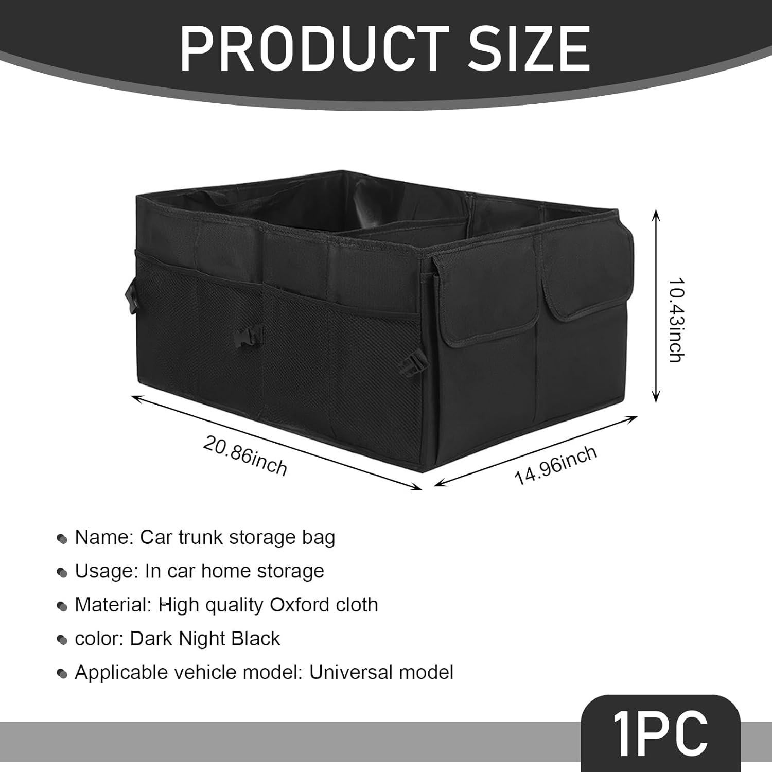 Organizador de Maletero de Coche Icykale ALESND3333BL-1PC Plegable