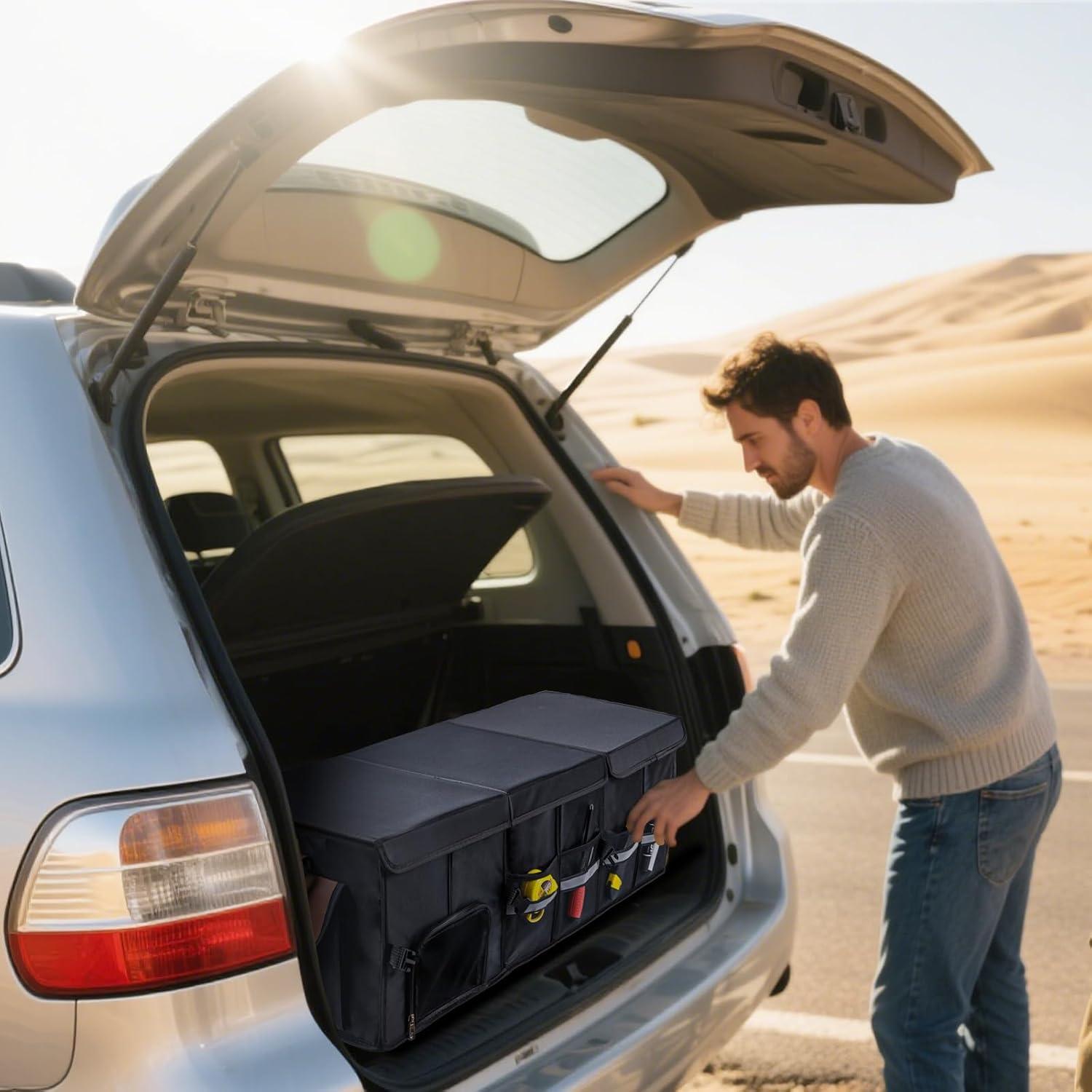 Organizador de Maletero HAMOPY Plegable con Bolsa Enfriadora 112L