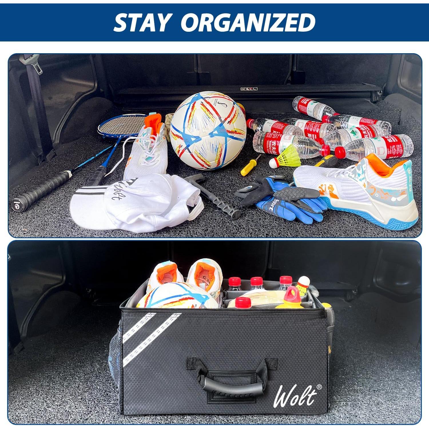Organizador de Maletero WOLT Plegable con Tapa y 5 Compartimentos