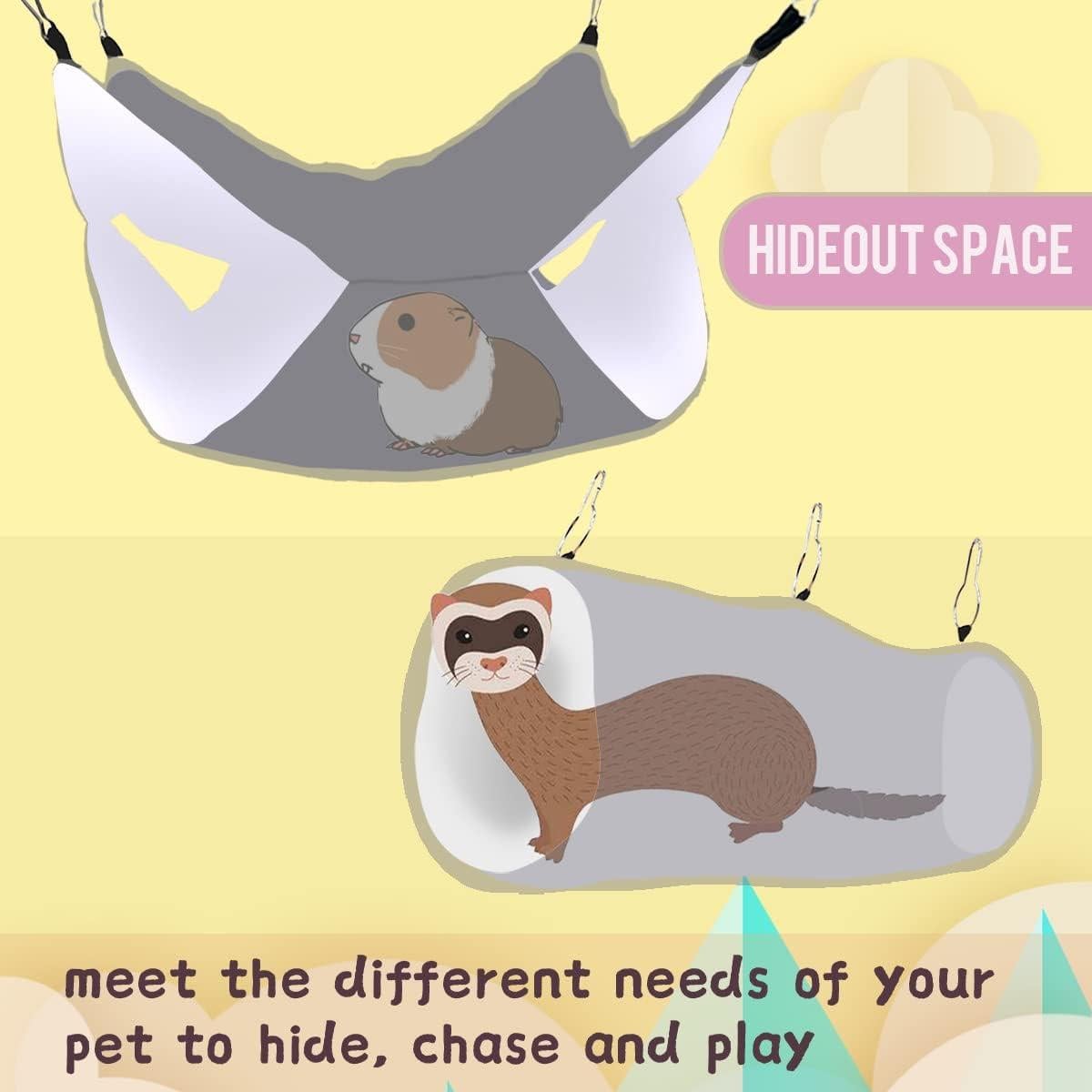 Hamaca y Túnel Noctilucente EAEDMY para Conejillos de Indias