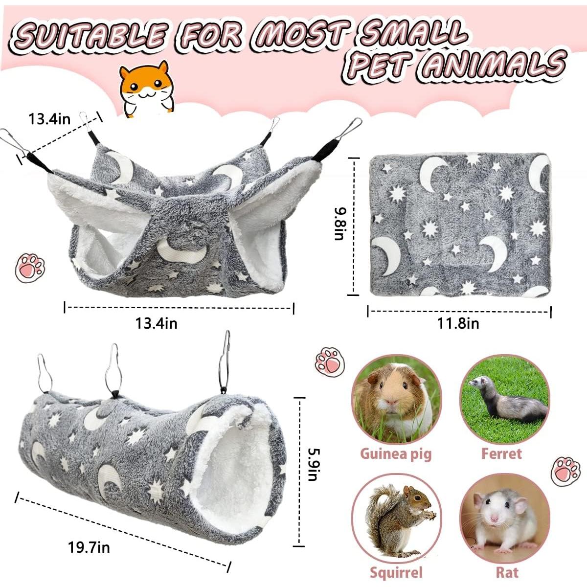 Hamaca y Túnel Noctilucente EAEDMY para Conejillos de Indias