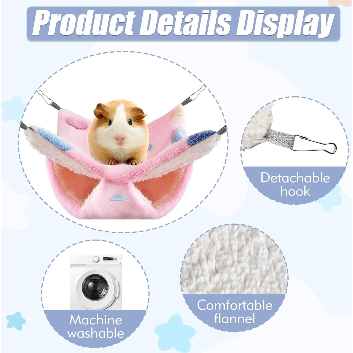 4 Hamacas Colgantes para Ratas y Animales Pequeños Maxipurpose