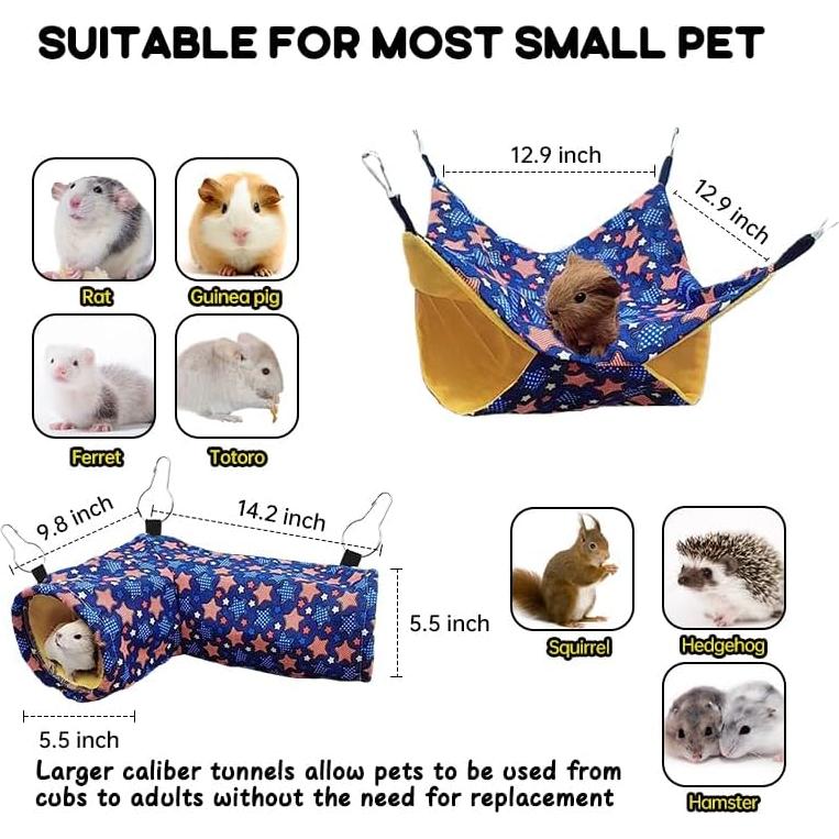 Hamaca y Túnel para Cobayas y Hurones EAEDMY 36.1x24.9cm