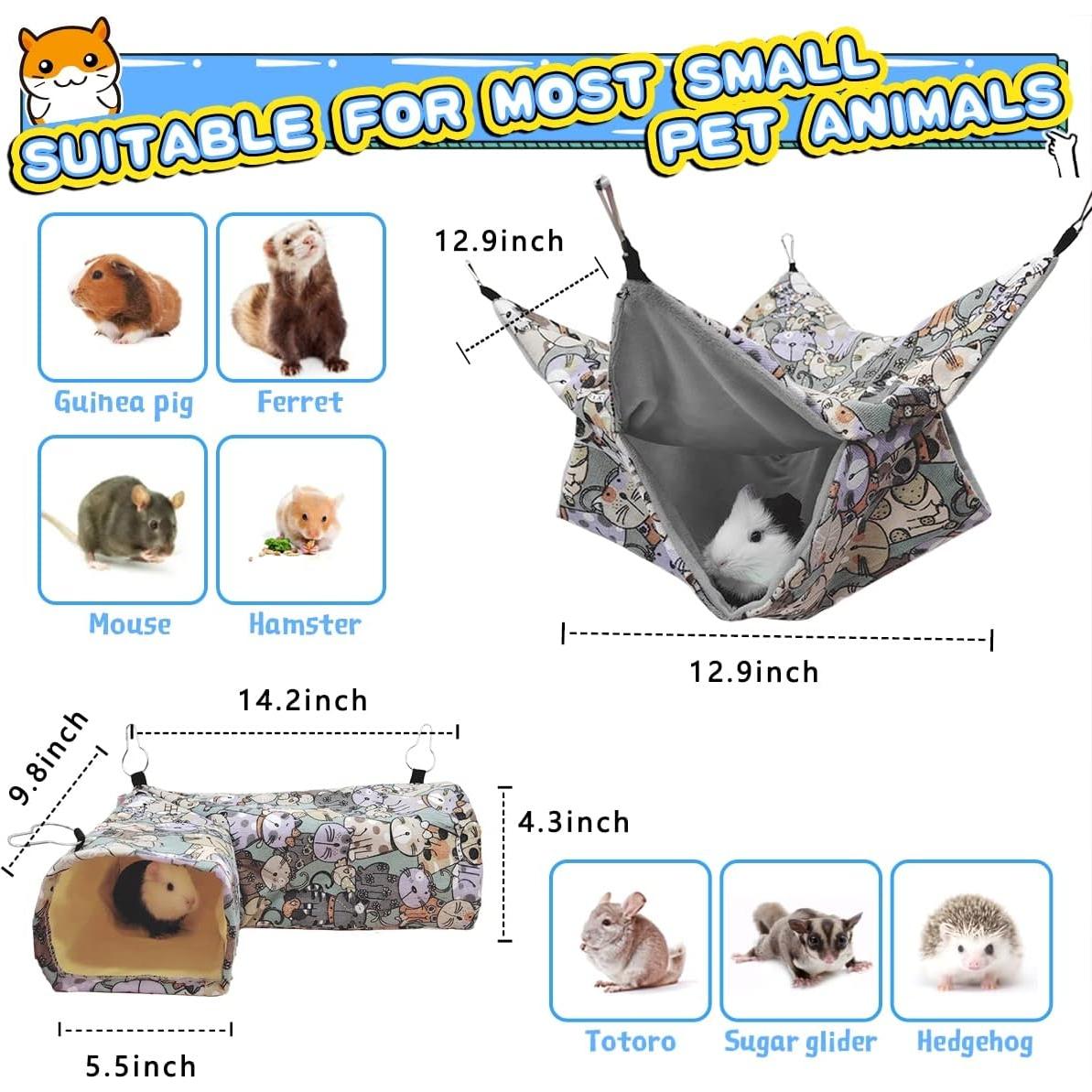 Hamaca y Túnel Esquinero para Cobayas EAEDMY 36.1x24.9cm