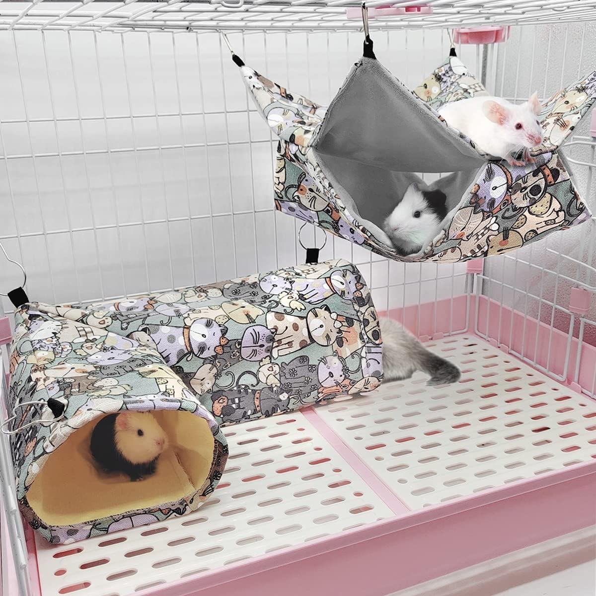 Hamaca y Túnel Esquinero para Cobayas EAEDMY 36.1x24.9cm