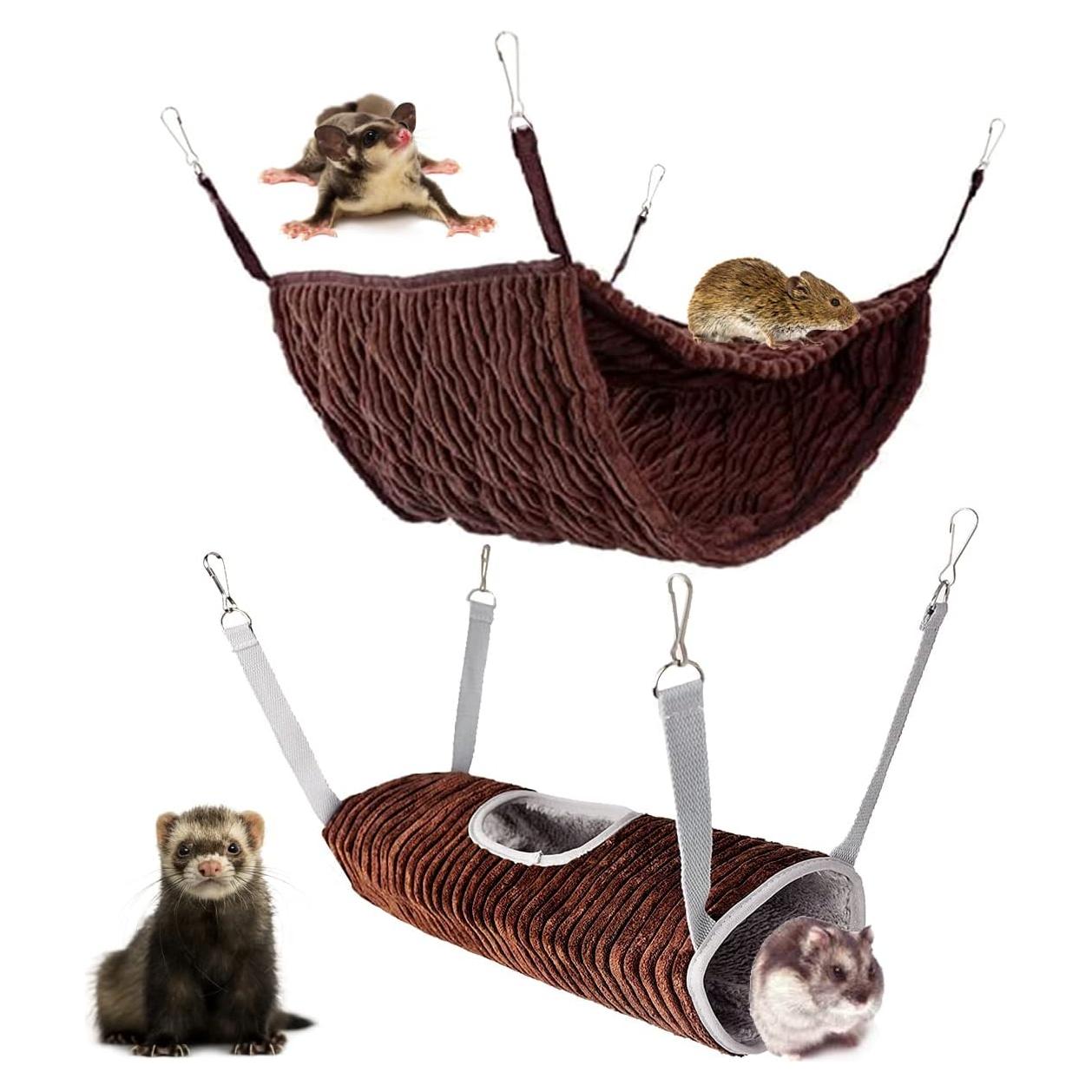 Hamaca Doble para Mascotas G YITENG con Túnel - Marrón