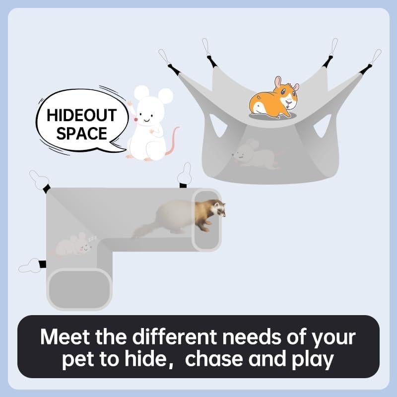 Túnel y Hamaca para Cobayas LEFTSTARER - Esquina 36.1x24.9cm