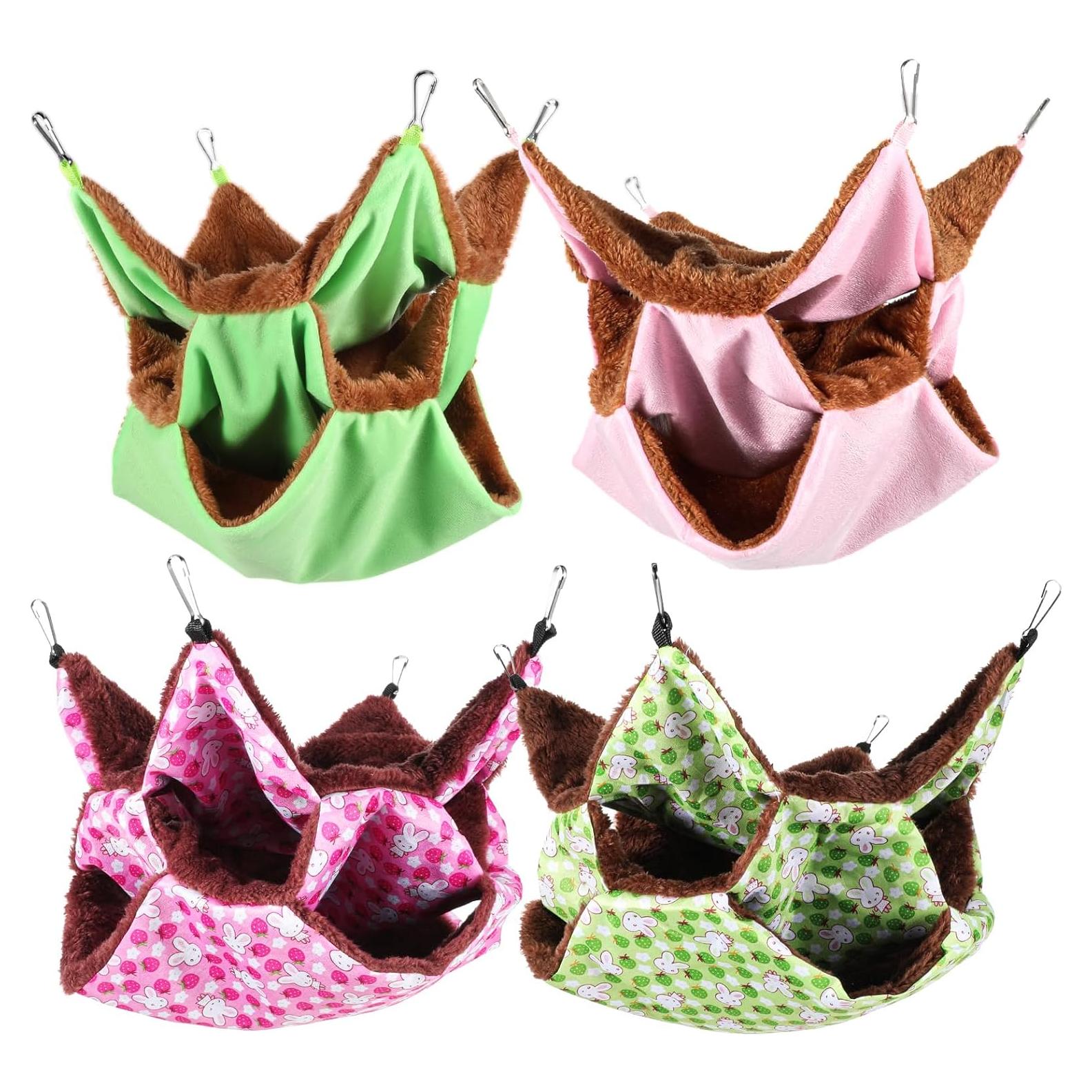 4 Hamacas Colgantes para Pequeños Animales JOUTYFOR 30x30cm