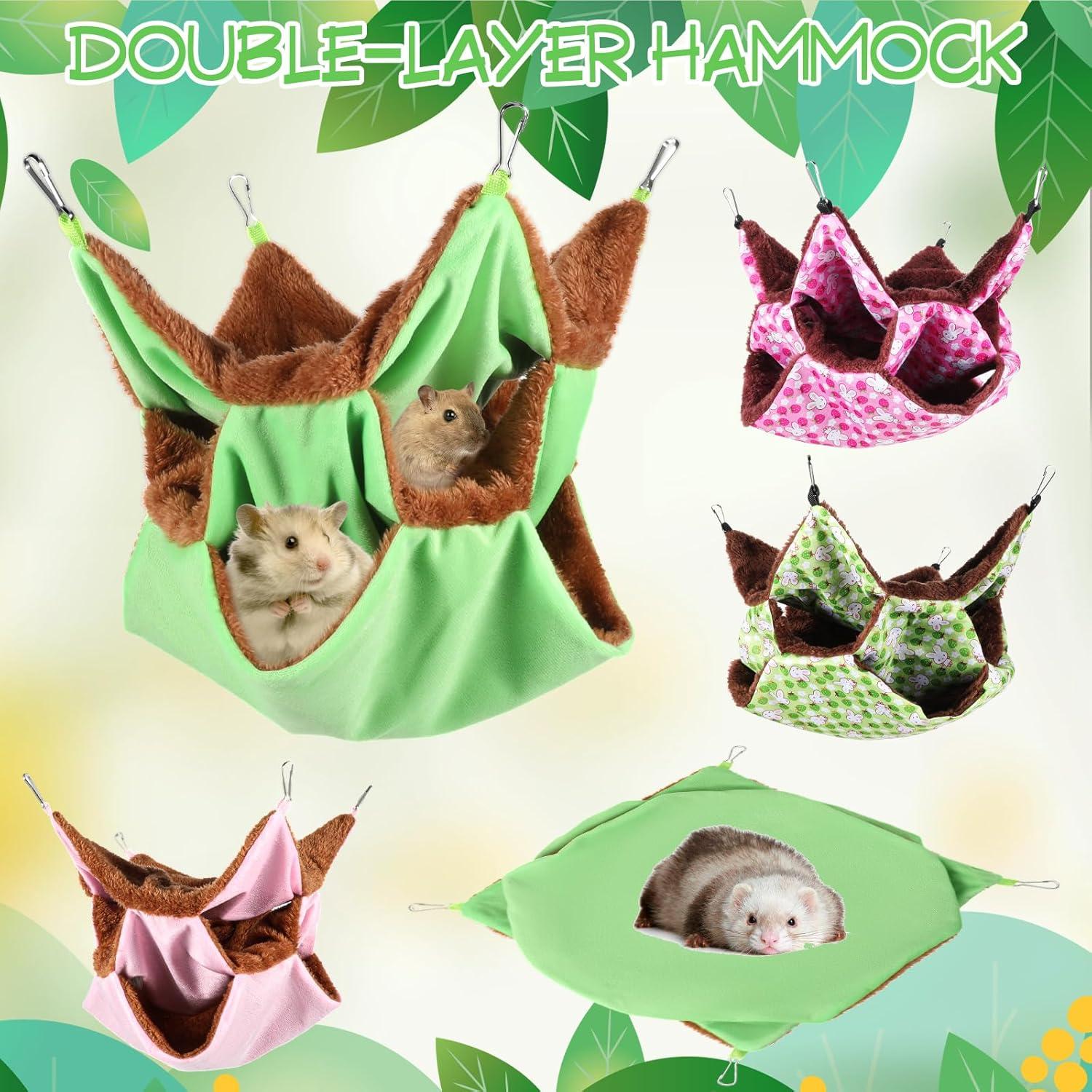 4 Hamacas Colgantes para Pequeños Animales JOUTYFOR 30x30cm