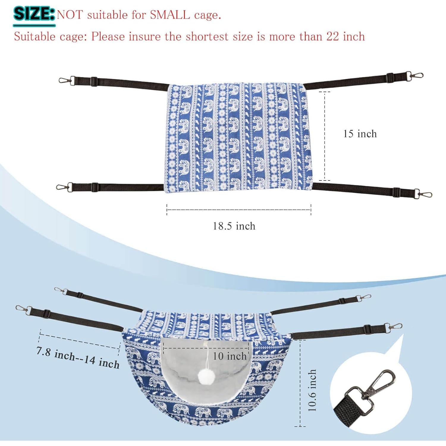 Hamaca para Gato JSPYFITS Doble Capa Ajustable Elefante Azul