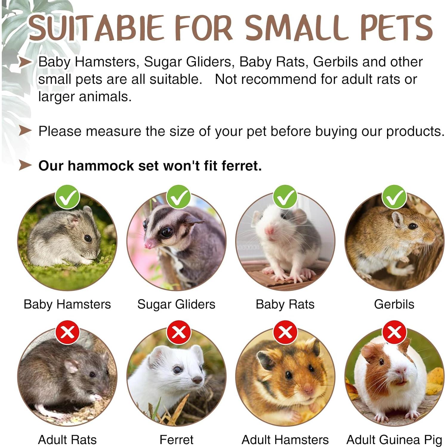 Juego de Cama Colgante Hamiledyi para Hámster y Animales Pequeños