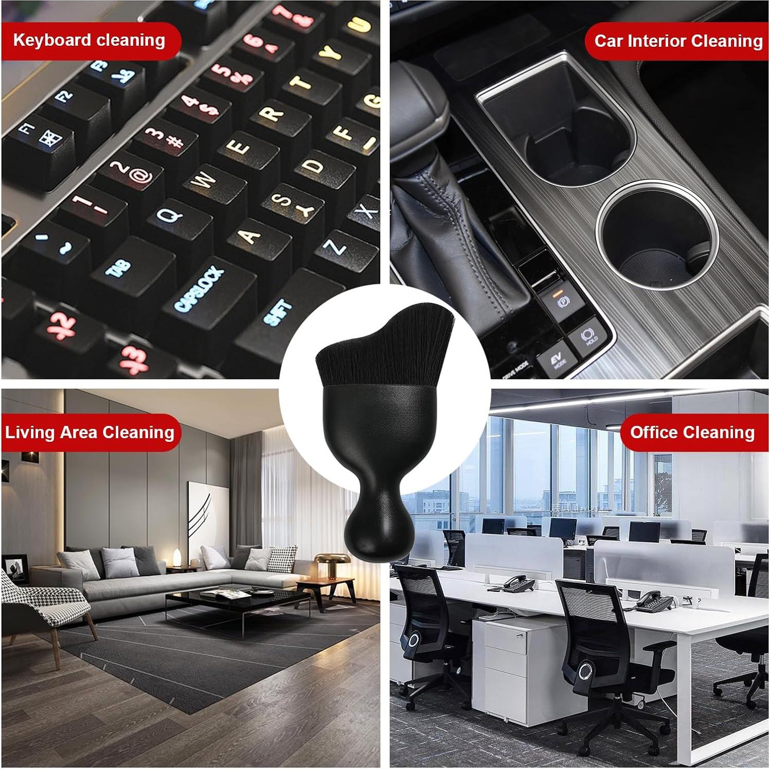 Ziciner Cepillo de Detalle de Coche 2 PCS Cerdas Suaves Negro