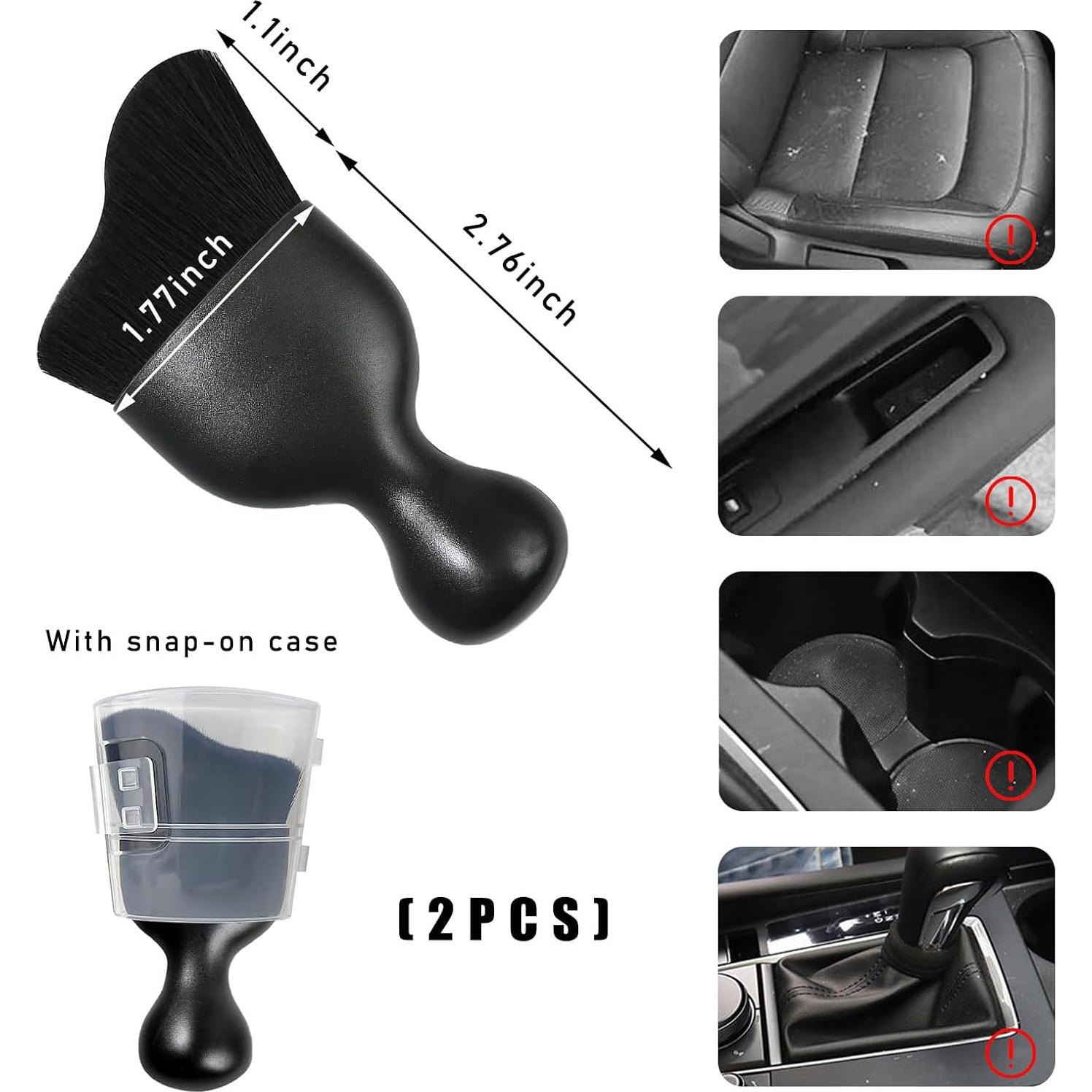 2 Cepillos de Polvo Dickno para Interior de Coche - Negro