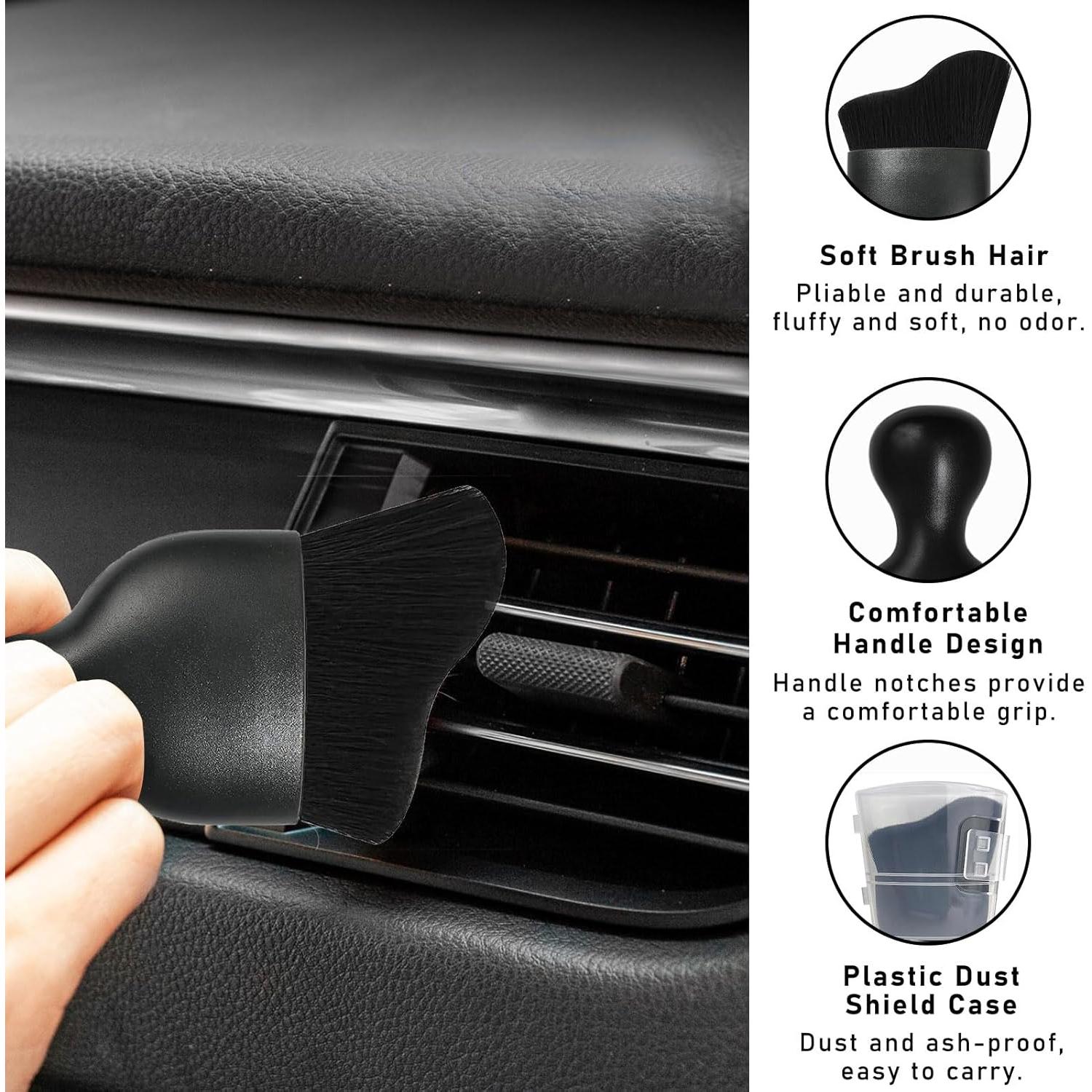 2 Cepillos de Polvo Dickno para Interior de Coche - Negro