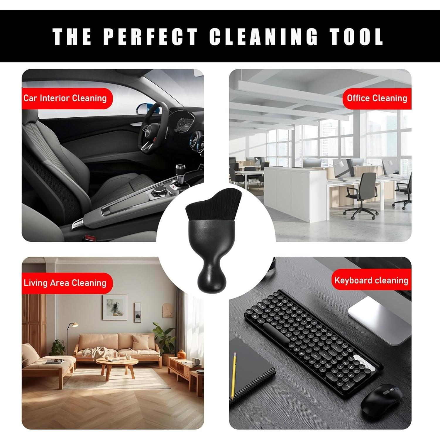 2 Cepillos de Polvo Dickno para Interior de Coche - Negro