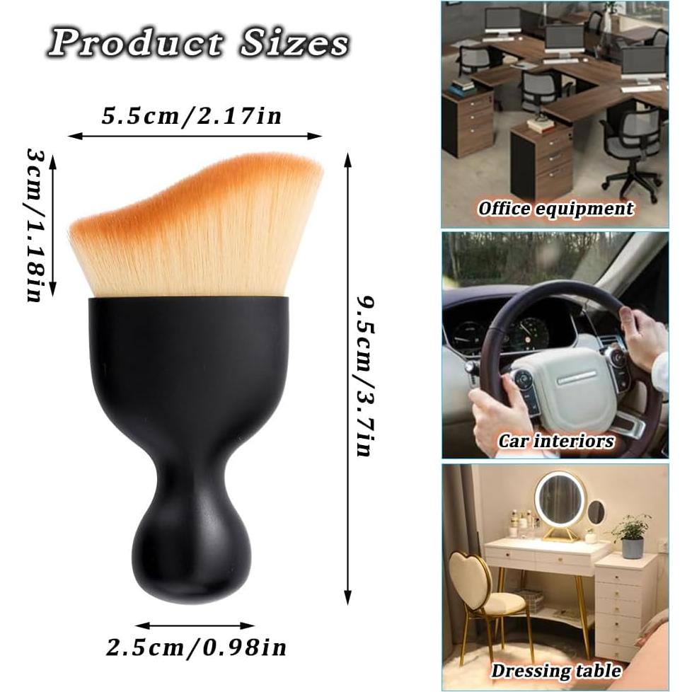 2 Pcs Cepillo de Detalle Flewfun para Automóvil Amarillo