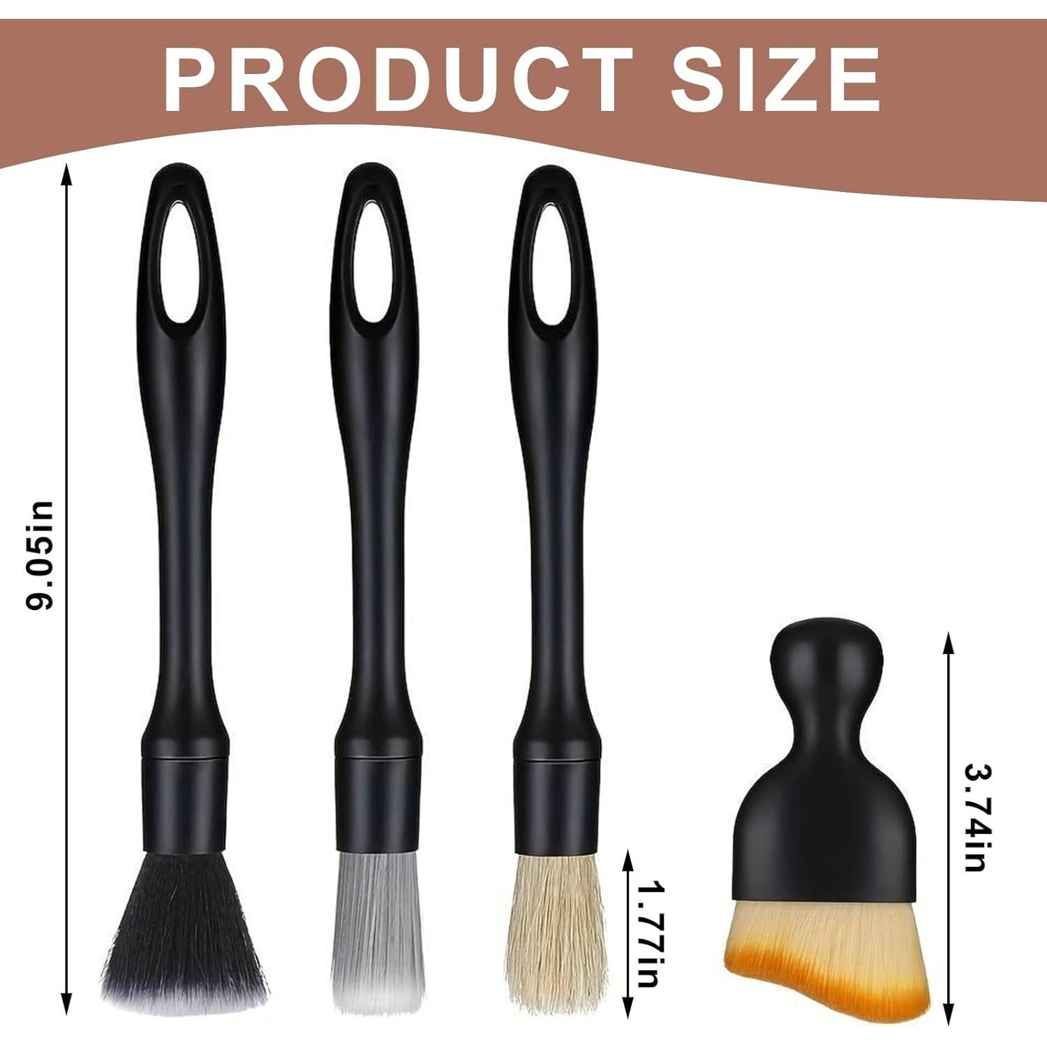 Juego de Cepillos para Detallar Autos Wulitaotao 4 Piezas