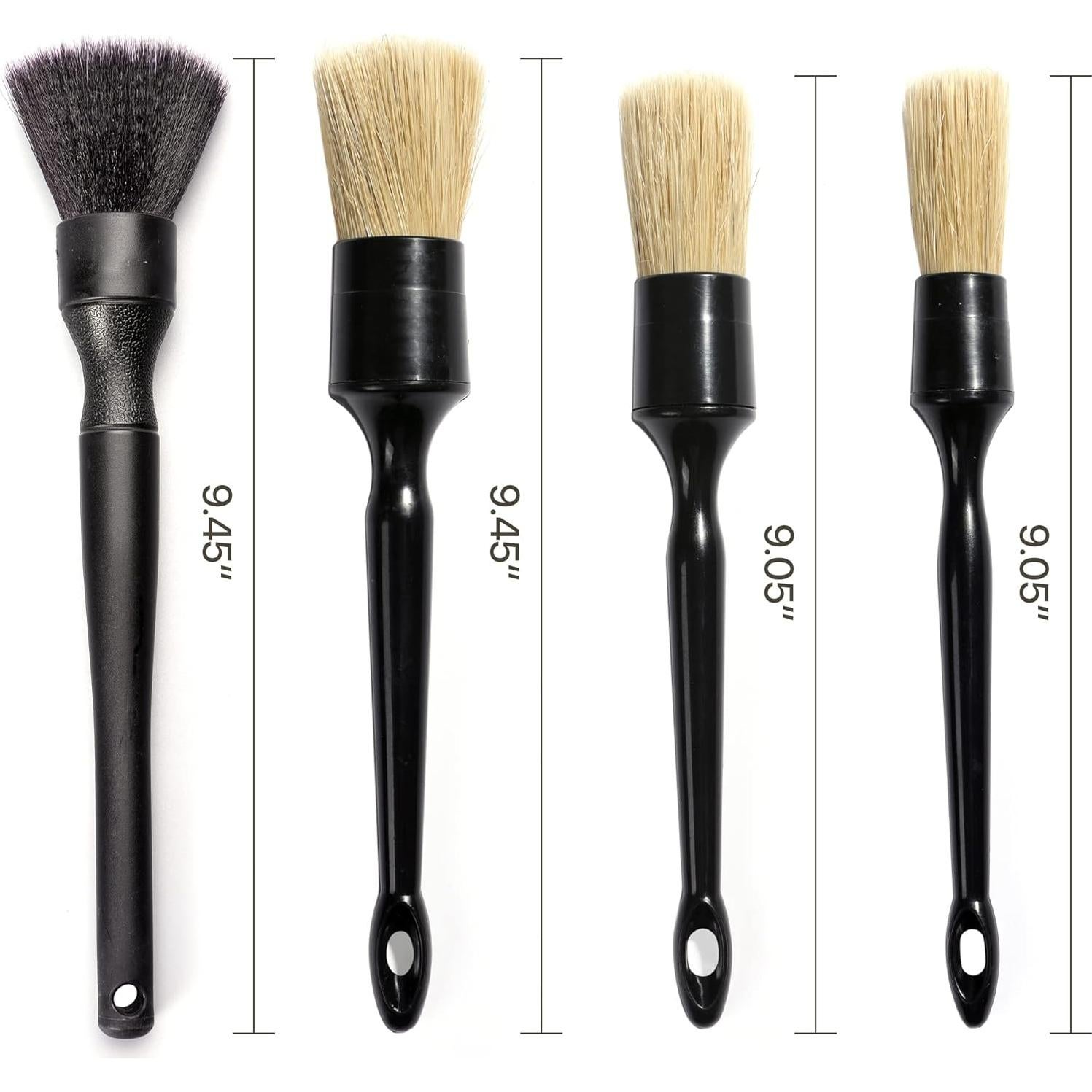 Juego de Cepillos de Detalle YAKANEY 4PCS Pelo de Jabalí