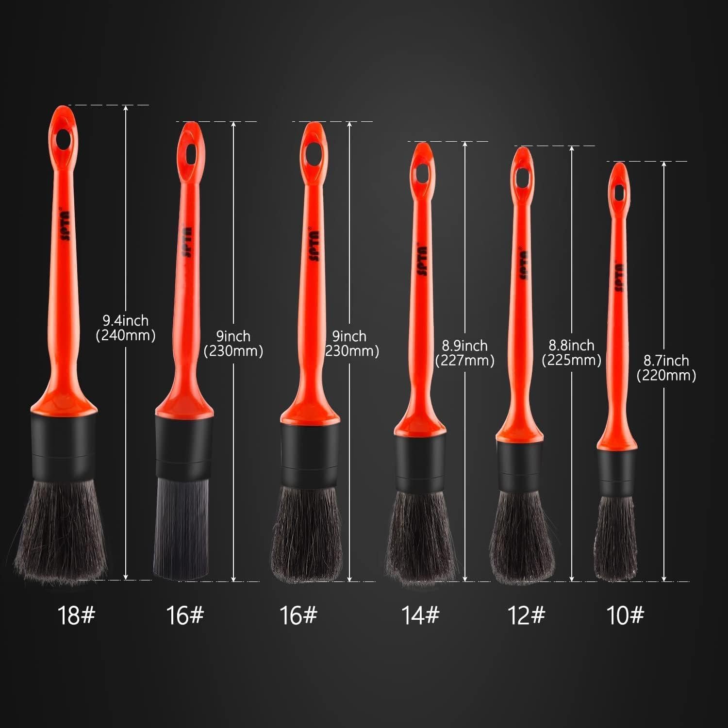 Kit de Cepillos para Detallar Autos SPTA - 6 Piezas Microfibra