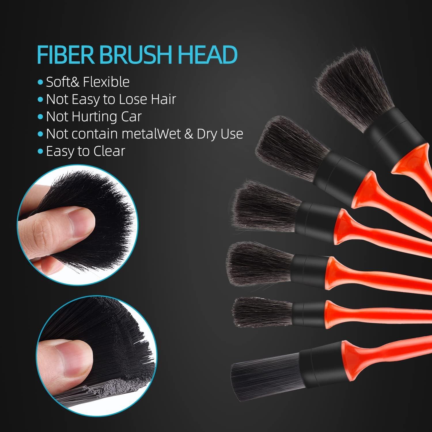 Kit de Cepillos para Detallar Autos SPTA - 6 Piezas Microfibra