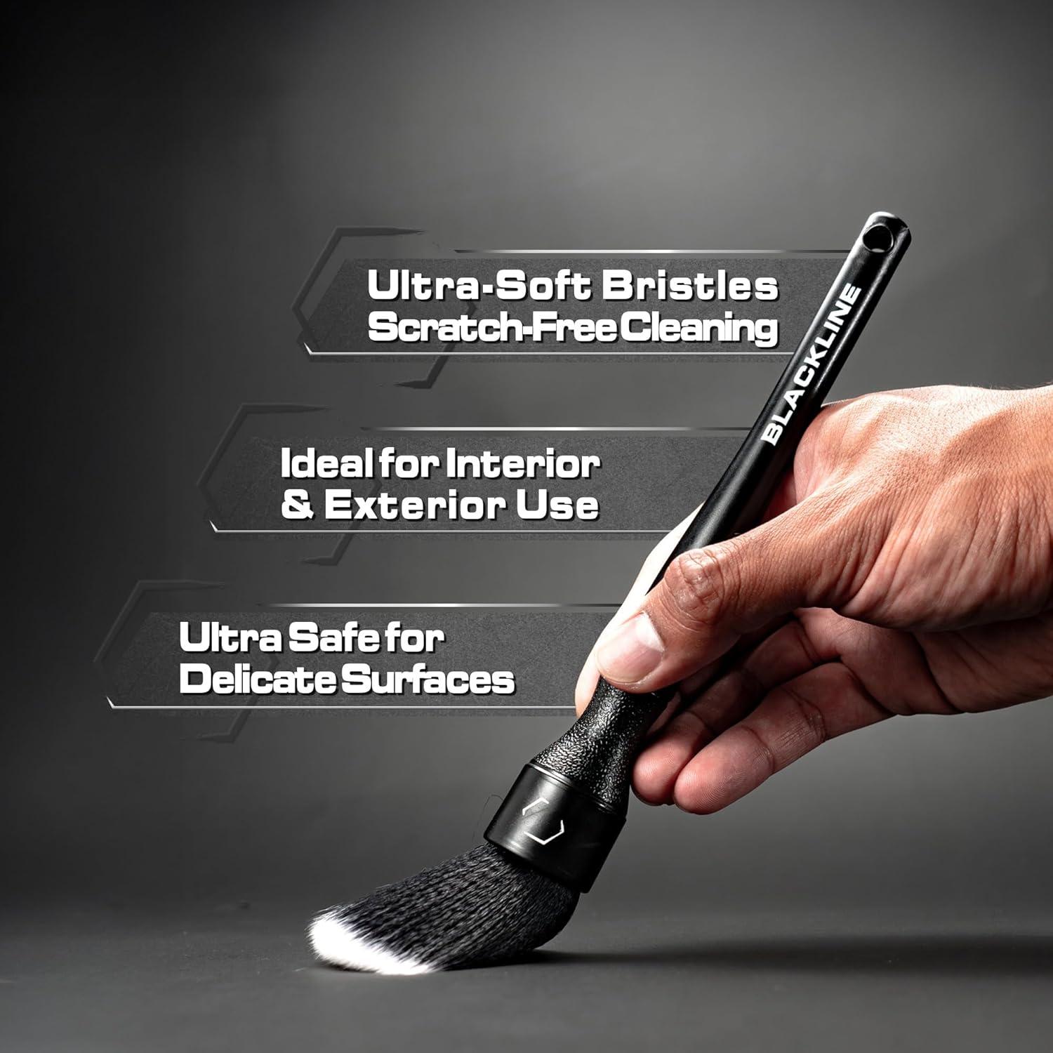 Juego de Cepillos de Detalle Blackline - Cerdas Ultra Suaves