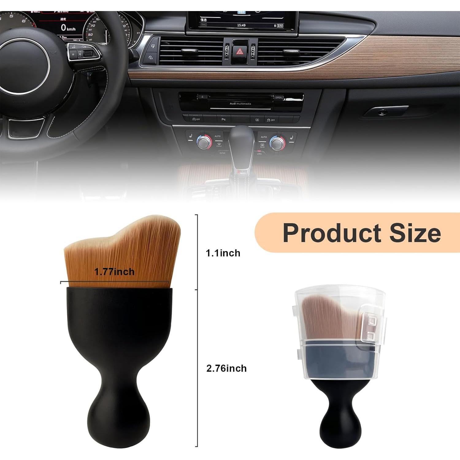 Cepillo de Detalle Kewucn para Automóviles - Cerdas Suaves 1PCS