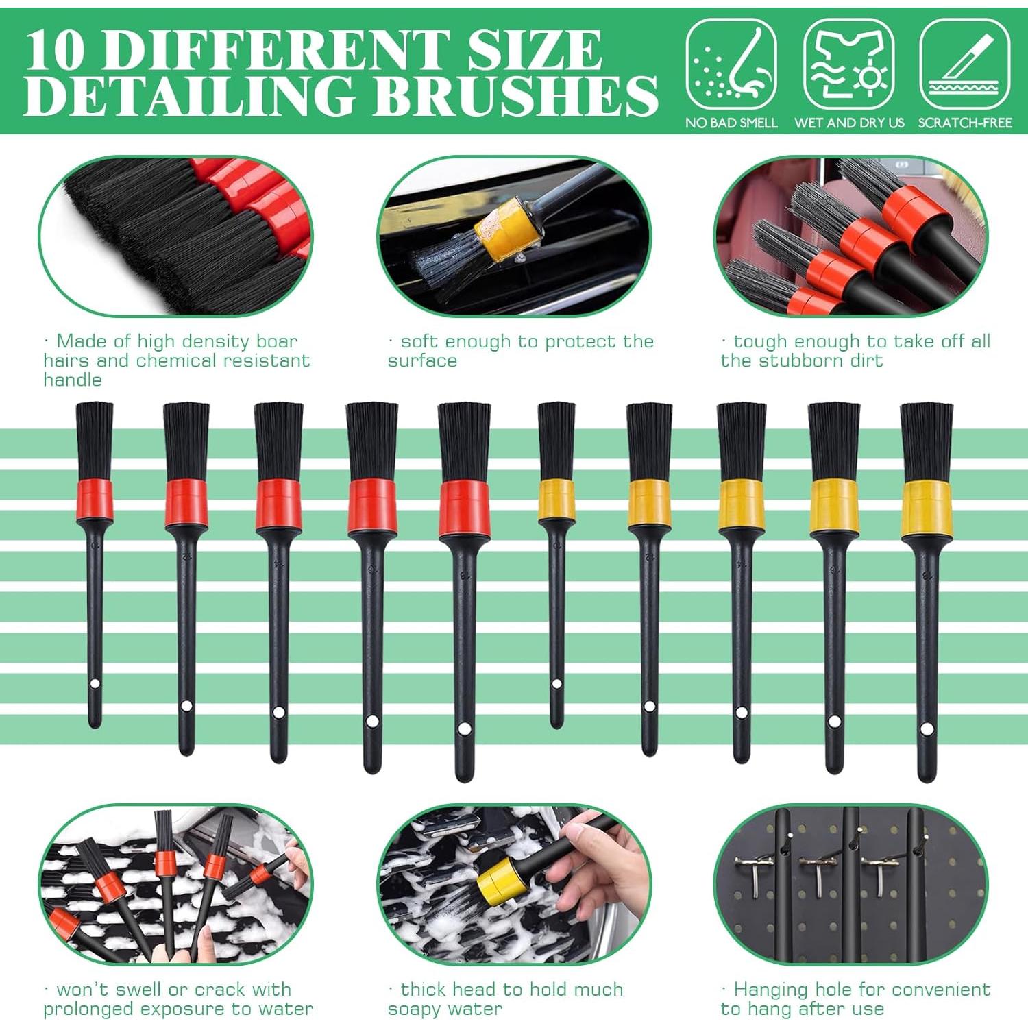 Juego de 14 Cepillos de Limpieza Yauhar para Automóviles