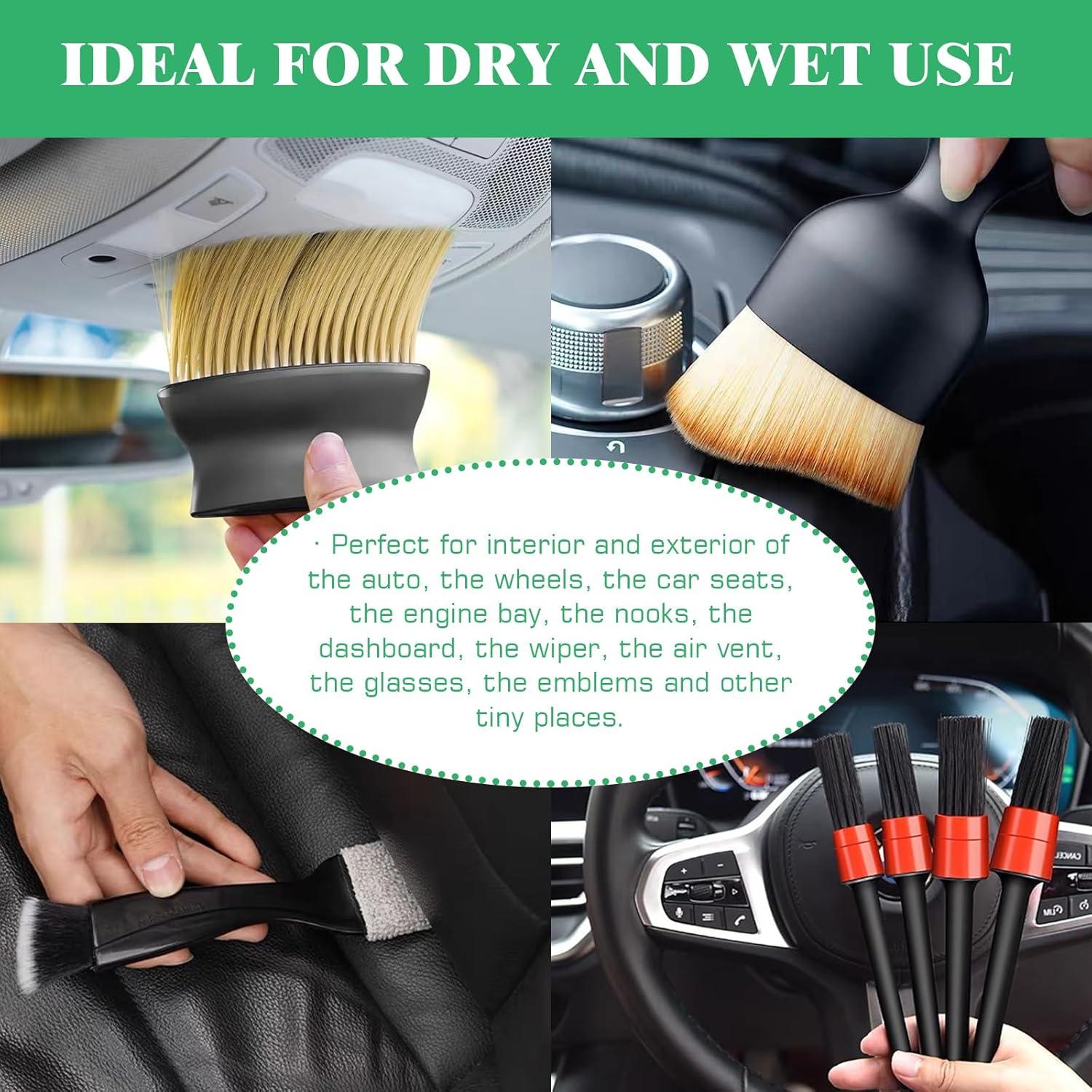 Juego de 14 Cepillos de Limpieza Yauhar para Automóviles