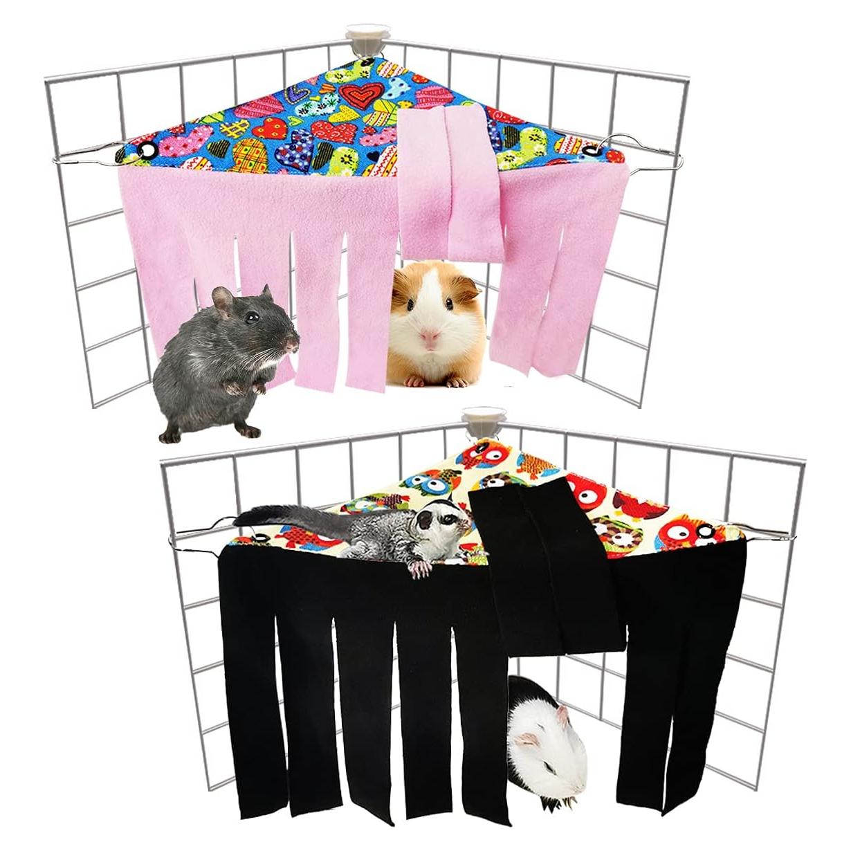 Escondite de Esquina para Cobayas 2 Piezas Franela LEFTSTARER