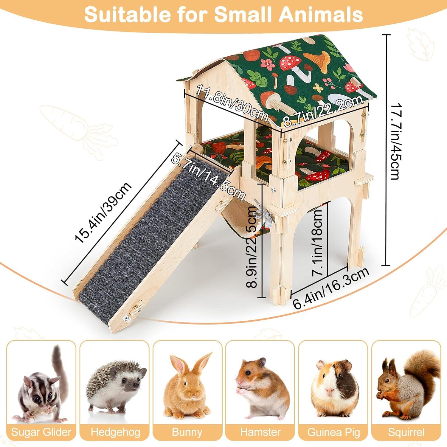 Refugio para Cobayas Bienbee, Castillo de Madera Grande 45x22x45cm