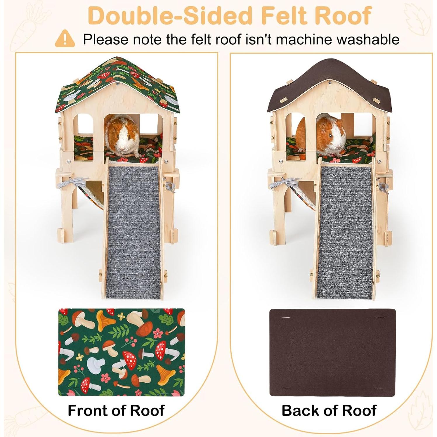 Refugio para Cobayas Bienbee, Castillo de Madera Grande 45x22x45cm