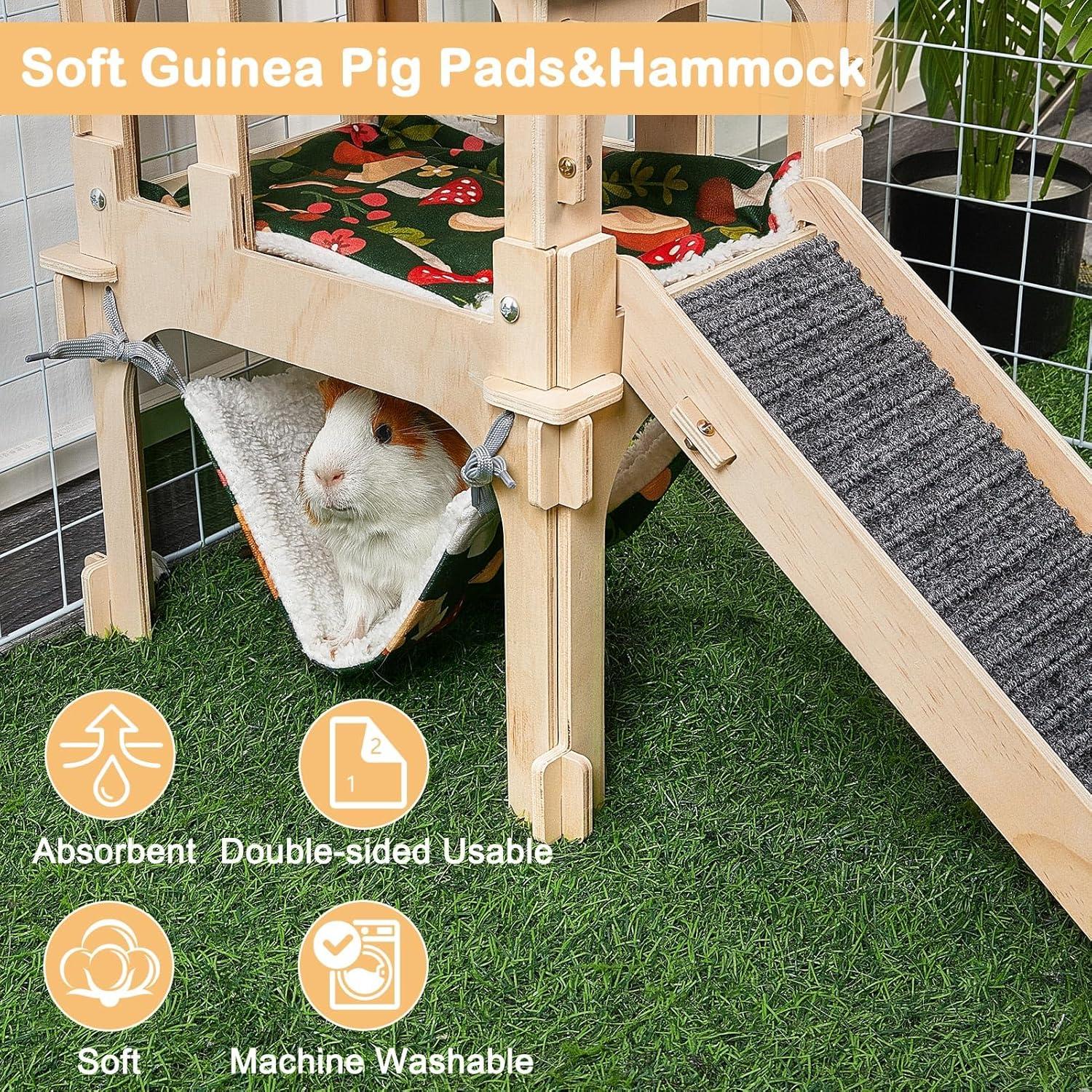 Refugio para Cobayas Bienbee, Castillo de Madera Grande 45x22x45cm