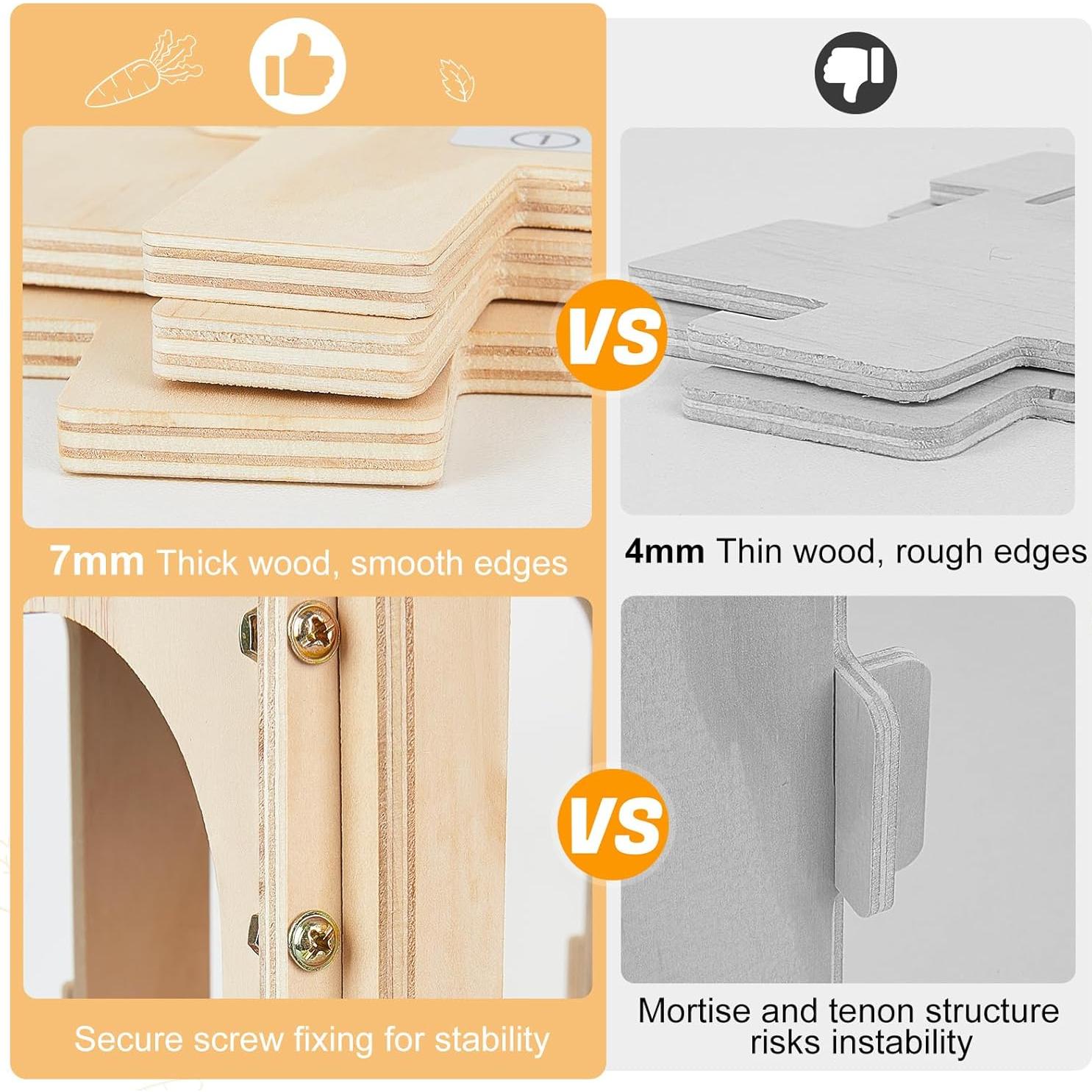 Refugio para Cobayas Bienbee, Castillo de Madera Grande 45x22x45cm