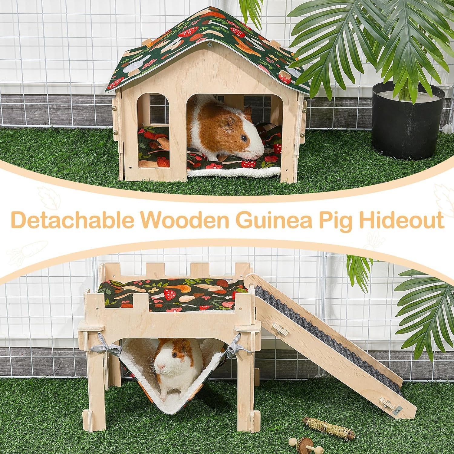 Refugio para Cobayas Bienbee, Castillo de Madera Grande 45x22x45cm